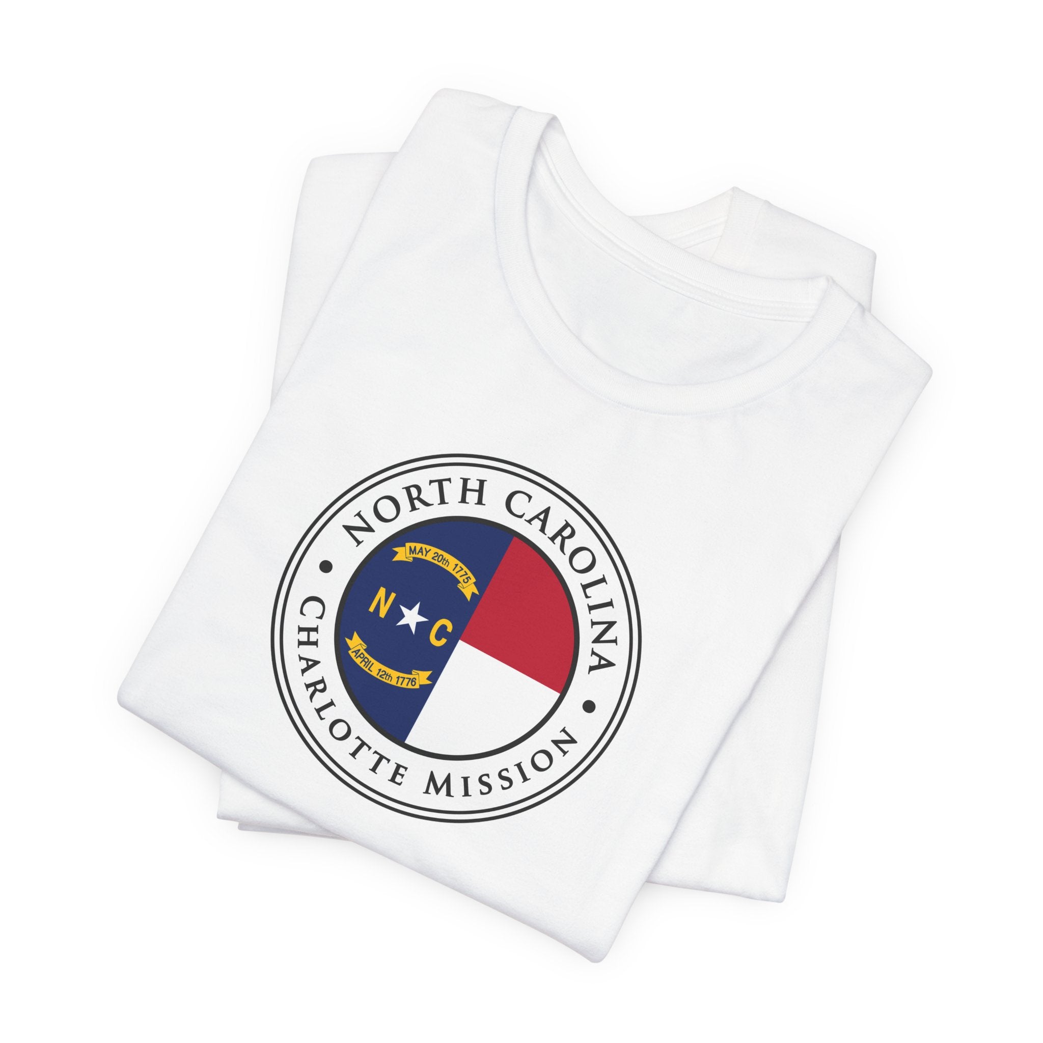 North Carolina Charlotte Mission State Flag Logo (White Border) T-shirt - Mission Wishlist - LDS Missionary Gift Store