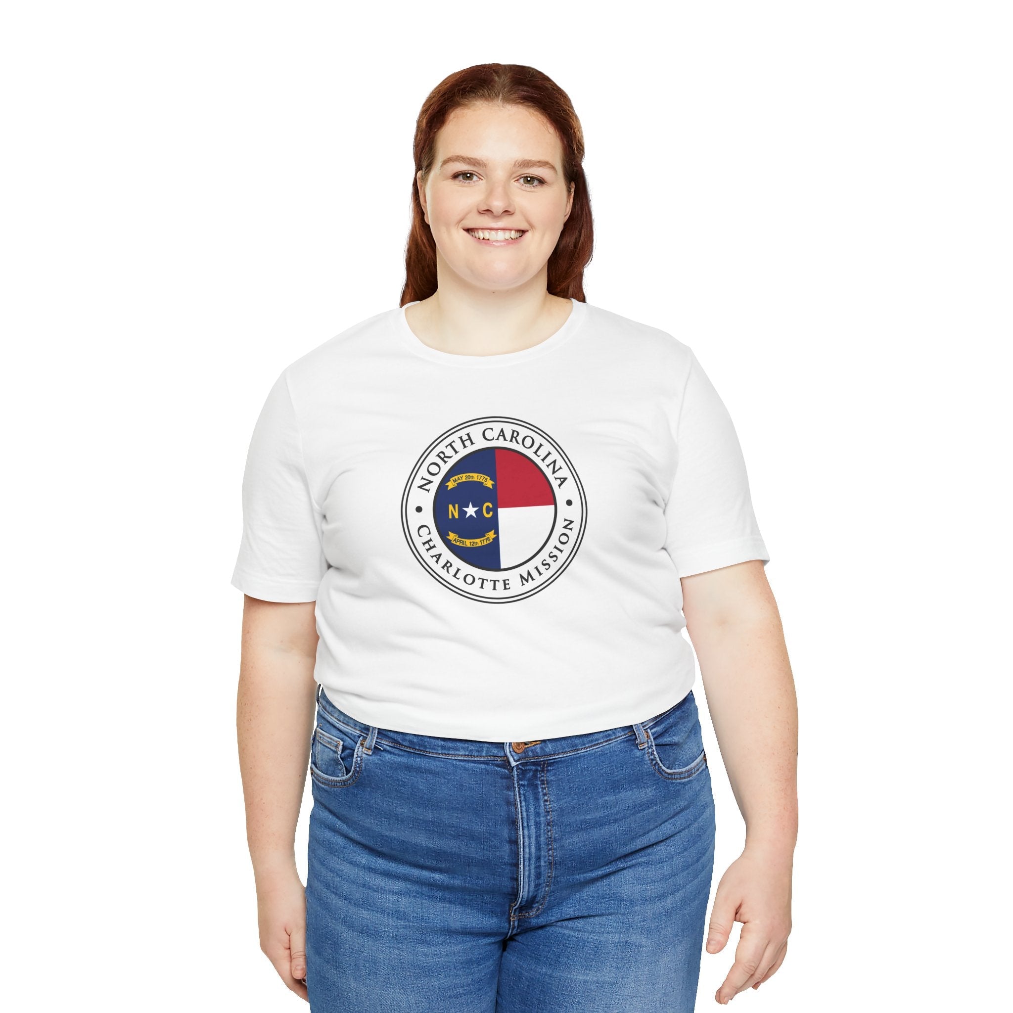 North Carolina Charlotte Mission State Flag Logo (White Border) T-shirt - Mission Wishlist - LDS Missionary Gift Store