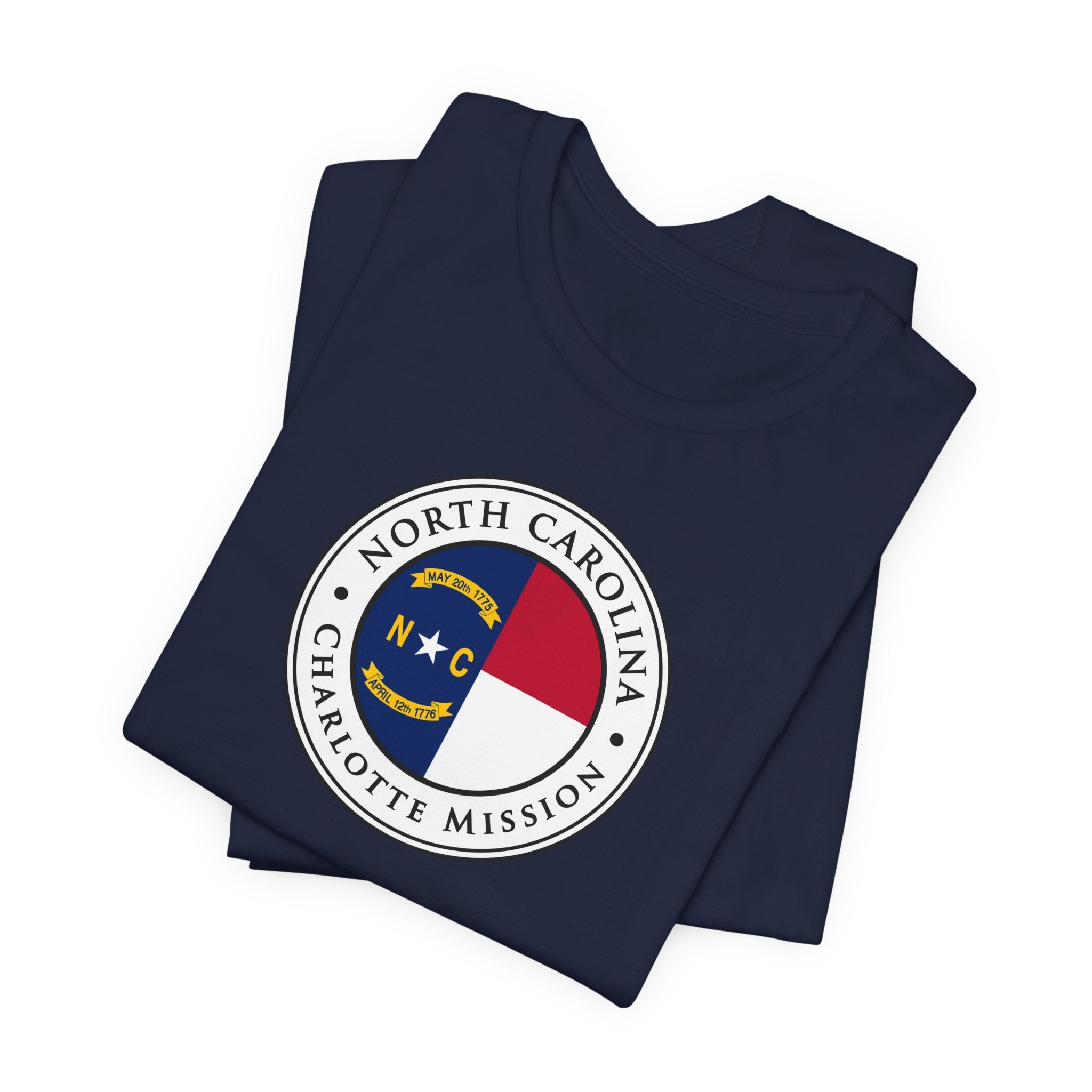 North Carolina Charlotte Mission State Flag Logo (White Border) T-shirt - Mission Wishlist - LDS Missionary Gift Store