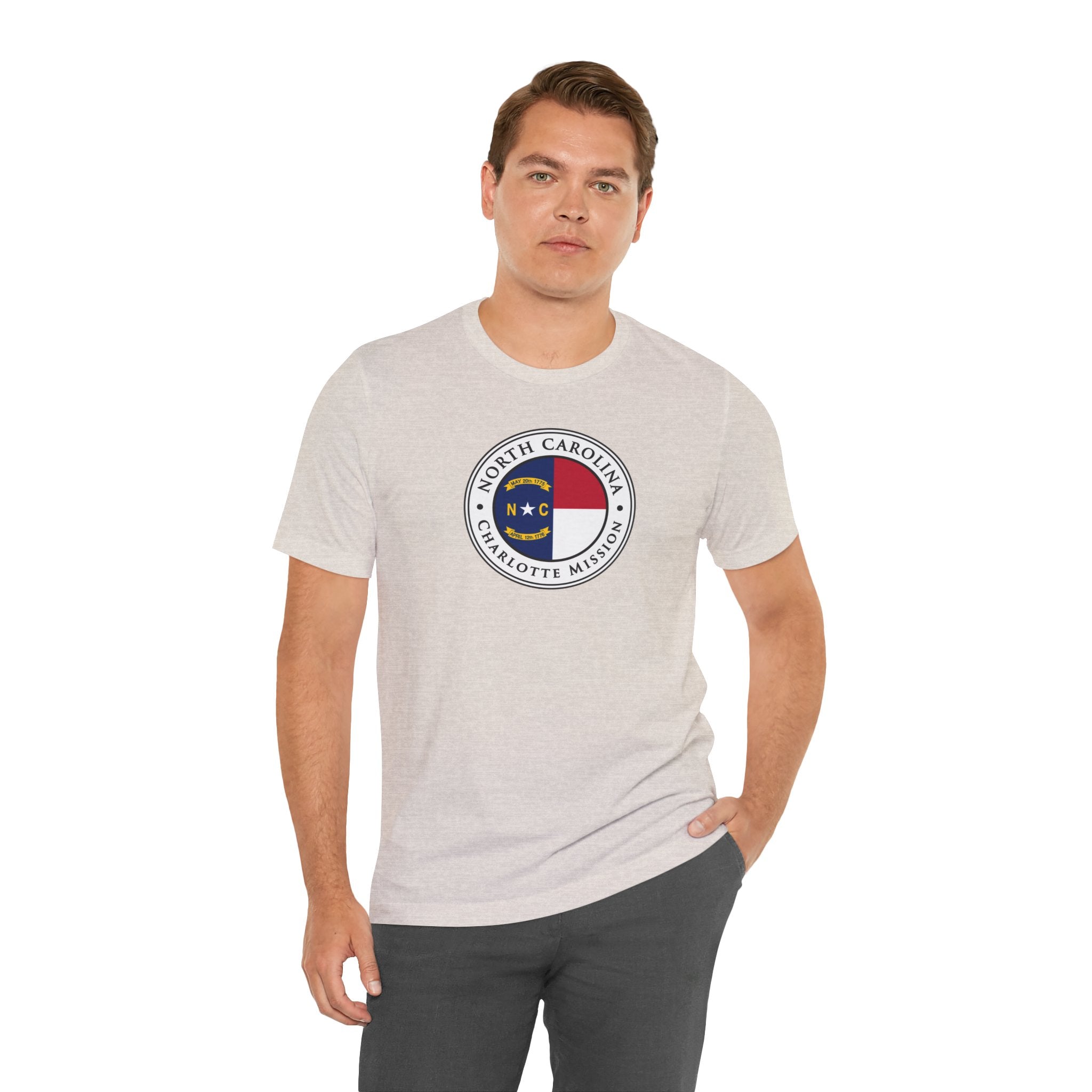 North Carolina Charlotte Mission State Flag Logo (White Border) T-shirt - Mission Wishlist - LDS Missionary Gift Store
