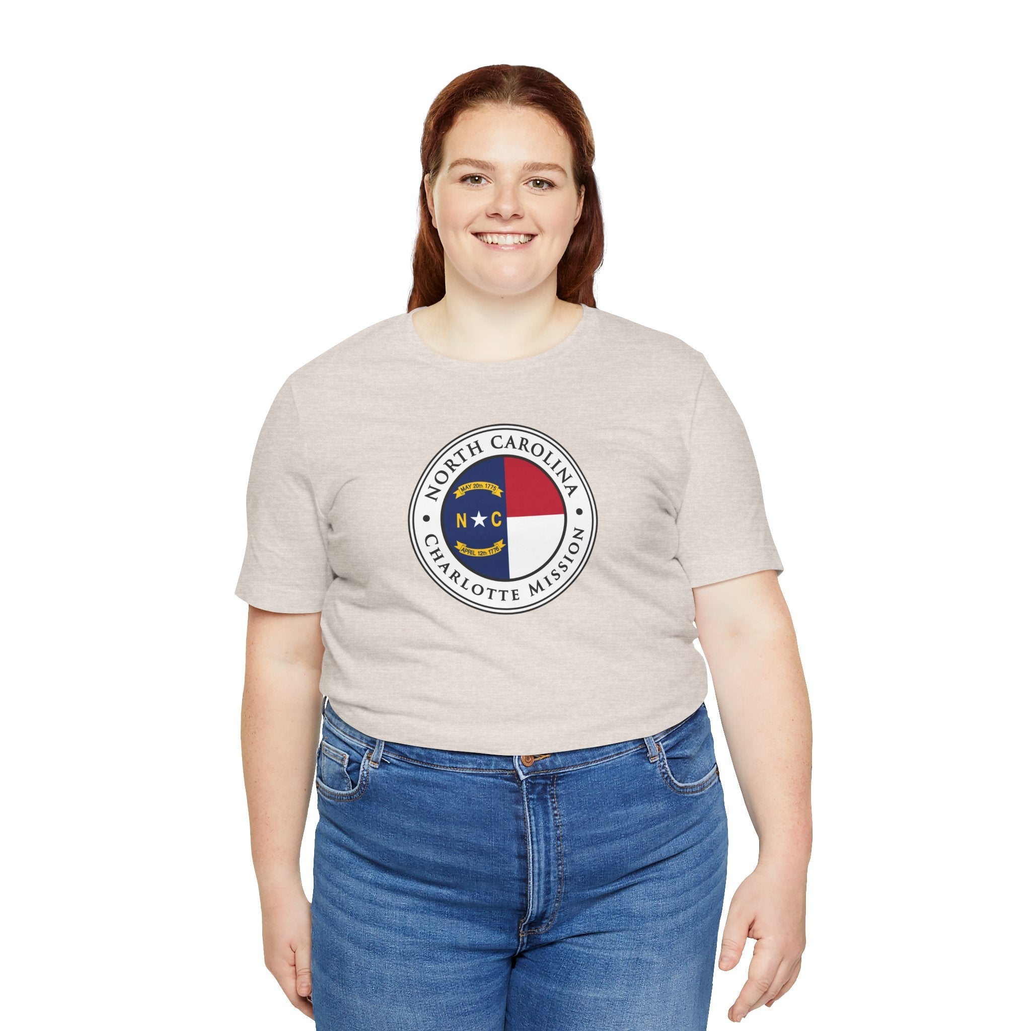 North Carolina Charlotte Mission State Flag Logo (White Border) T-shirt - Mission Wishlist - LDS Missionary Gift Store