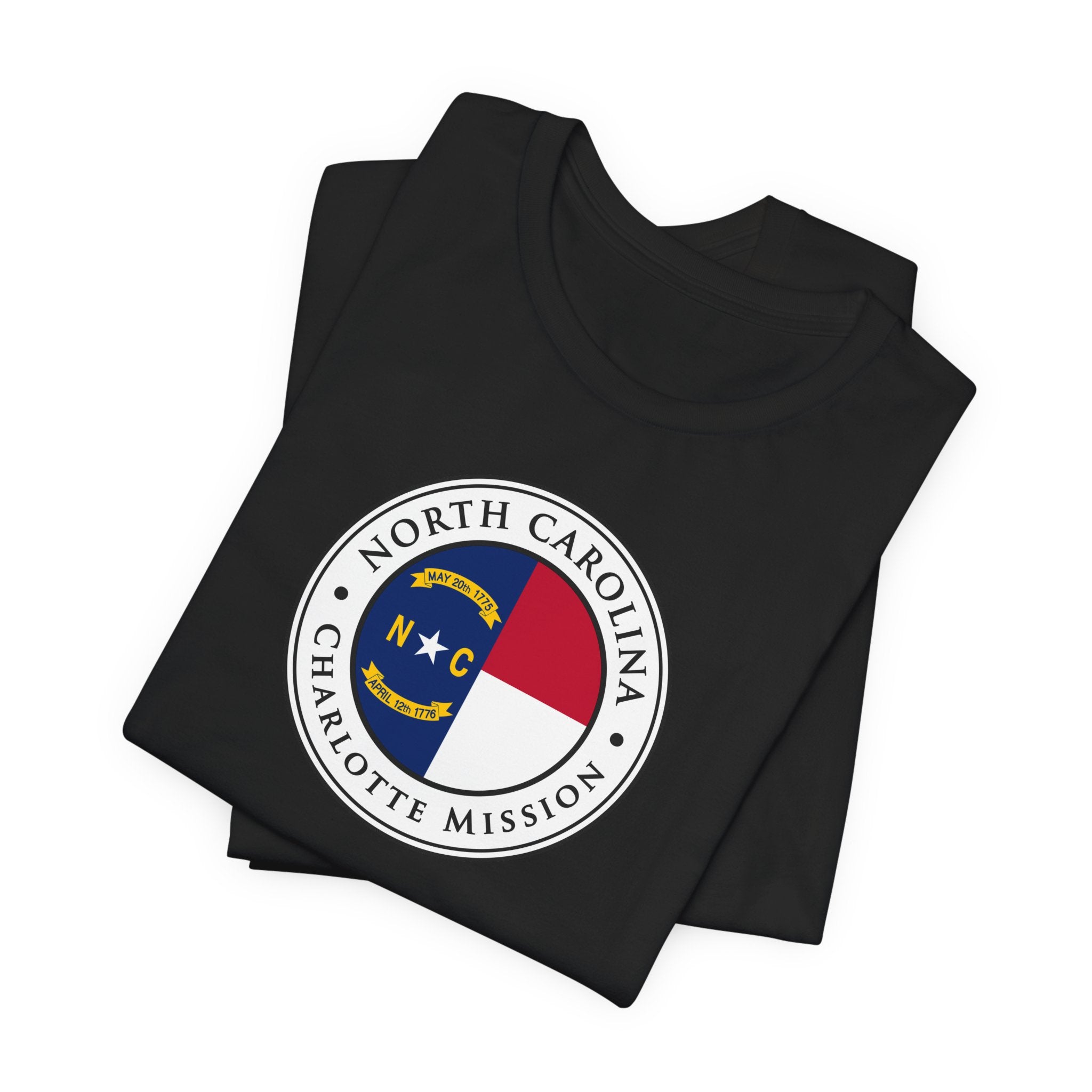 North Carolina Charlotte Mission State Flag Logo (White Border) T-shirt - Mission Wishlist - LDS Missionary Gift Store