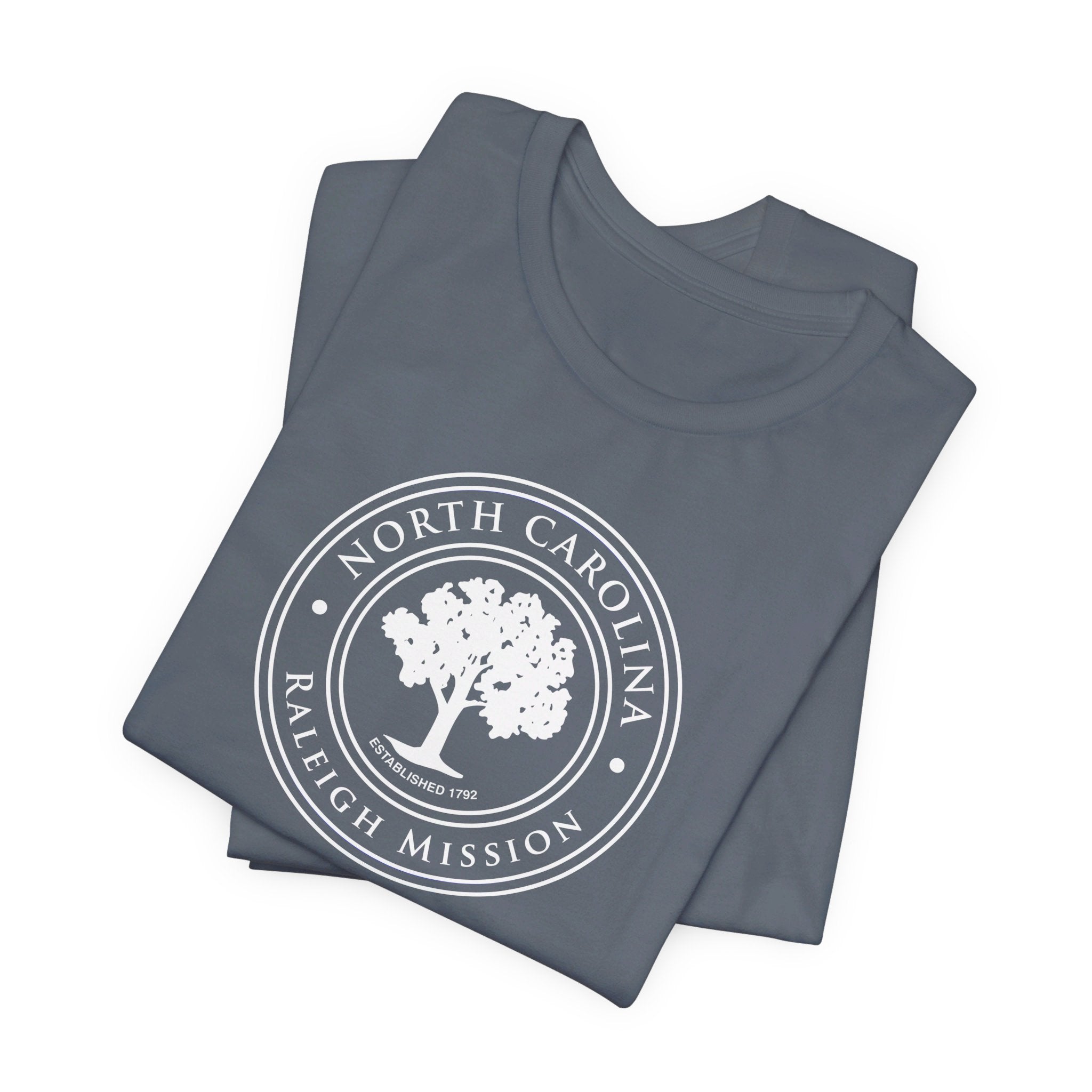North Carolina Raleigh Mission Circular Monochrome Logo T-Shirt - Mission Wishlist - LDS Missionary Gift Store
