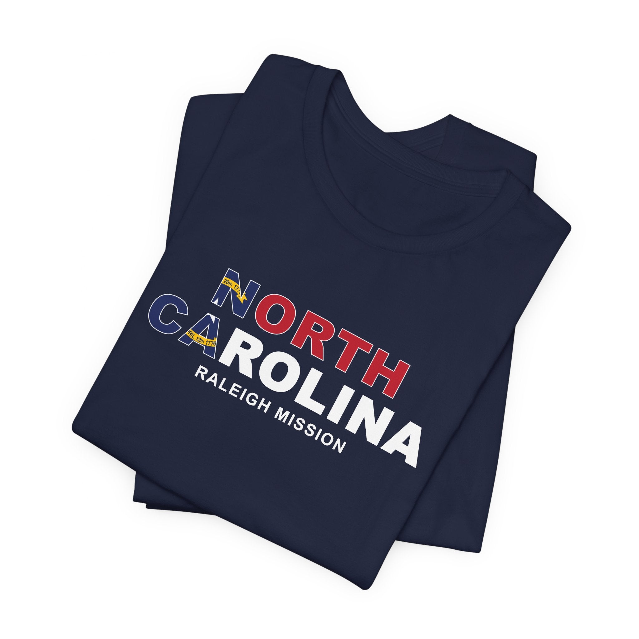 North Carolina Raleigh Mission Flag Title T-shirt - Mission Wishlist - LDS Missionary Gift Store