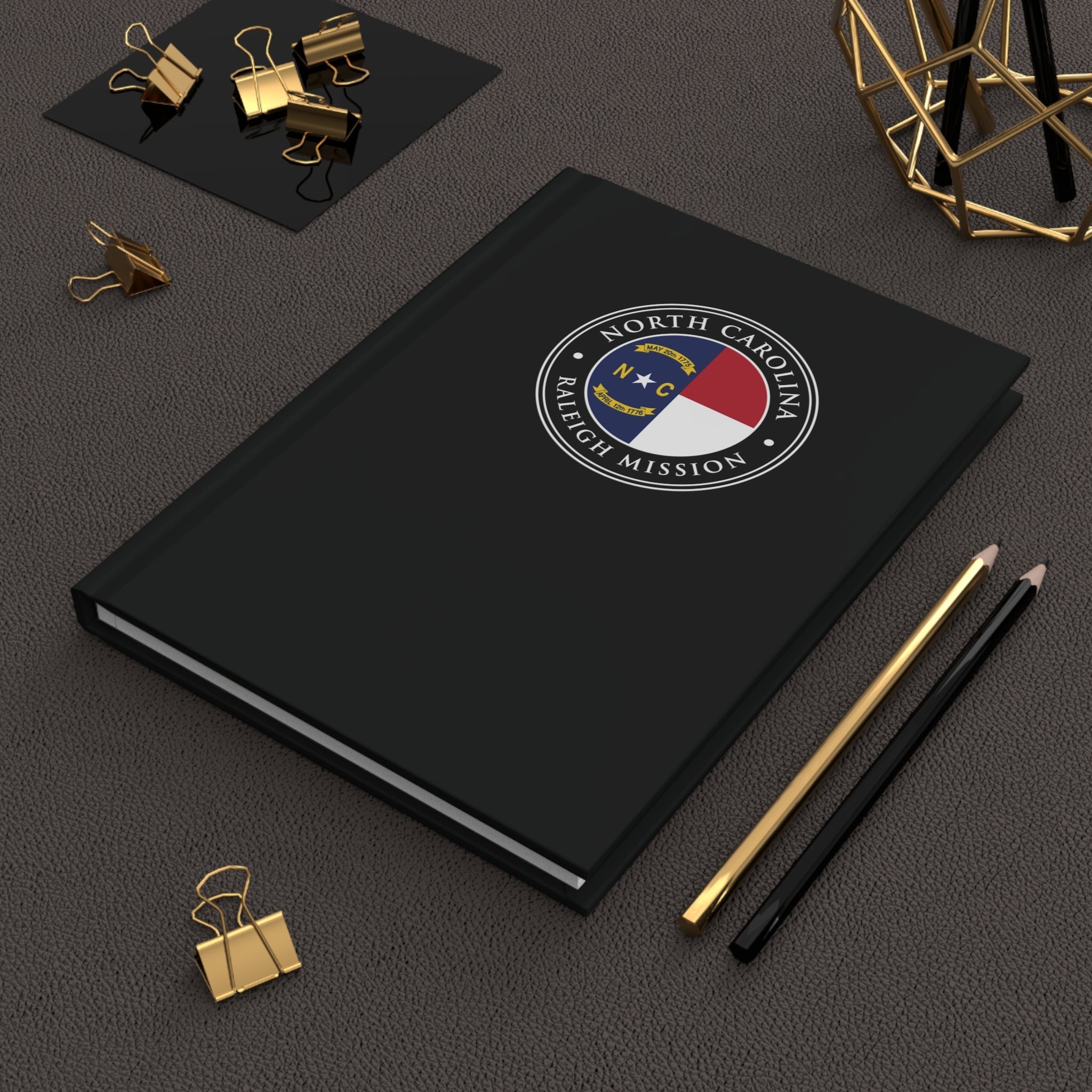 North Carolina Raleigh Mission Logo Design Black Hardcover Journal Matte - Latter-Day Saint LDS Missionary Gift - Book of Mormon