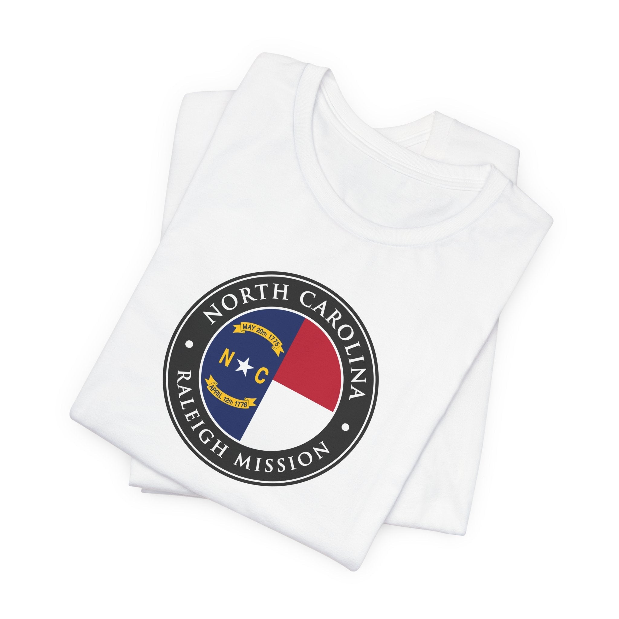 North Carolina Raleigh Mission State Flag Logo (Black Border) T-shirt - Mission Wishlist - LDS Missionary Gift Store