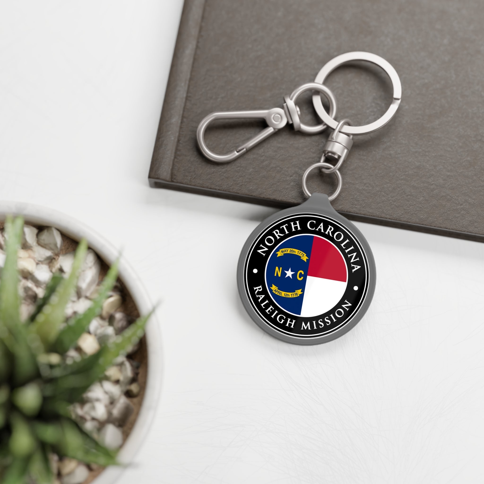 North Carolina Raleigh Mission State Flag Logo Key Tag - Latter-Day Saint LDS Missionary Gift - Book of Mormon