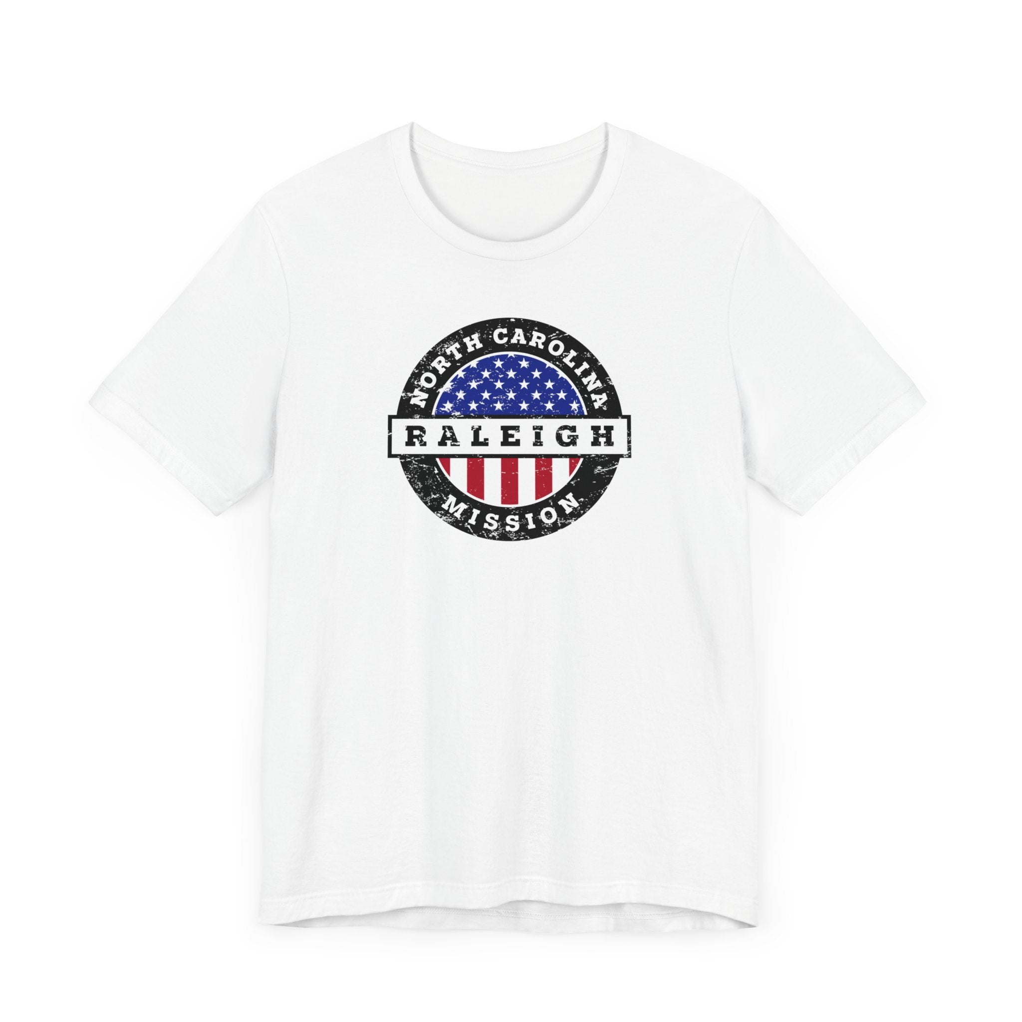 North Carolina Raleigh Mission Vintage Circular USA Flag T-Shirt - Latter-Day Saint LDS Missionary Gift - Book of Mormon