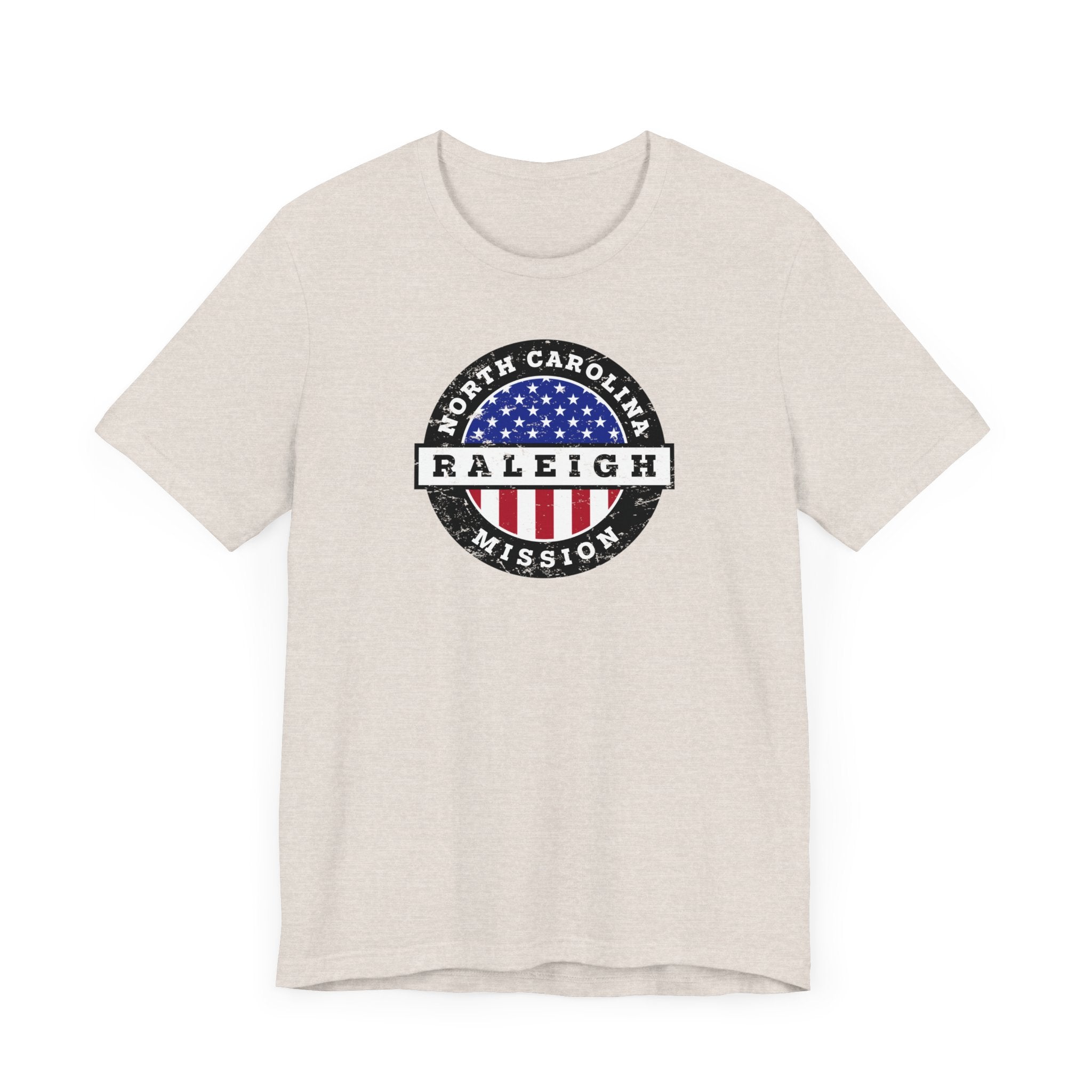 North Carolina Raleigh Mission Vintage Circular USA Flag T-Shirt - Latter-Day Saint LDS Missionary Gift - Book of Mormon