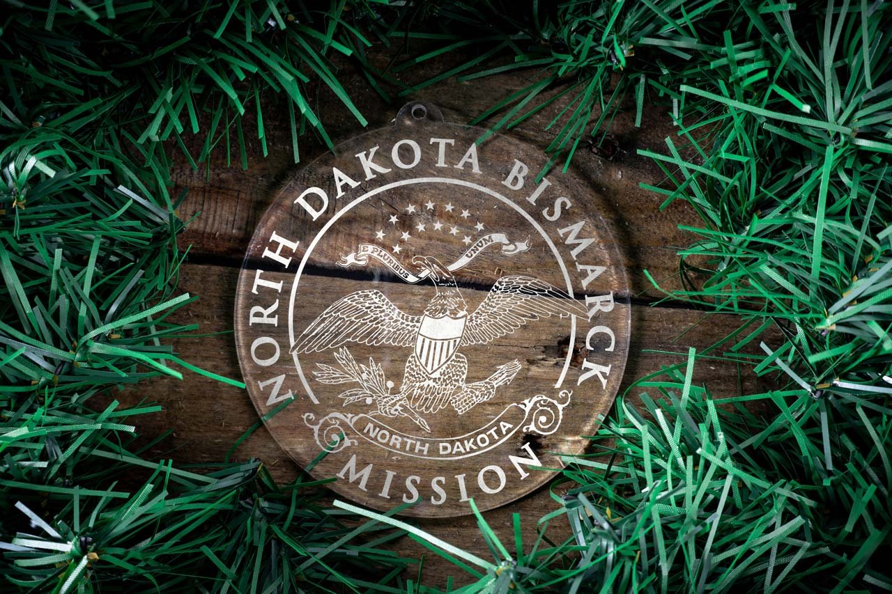 North Dakota Bismarck Mission Christmas Ornament - Latter-Day Saint LDS Missionary Gift - Book of Mormon