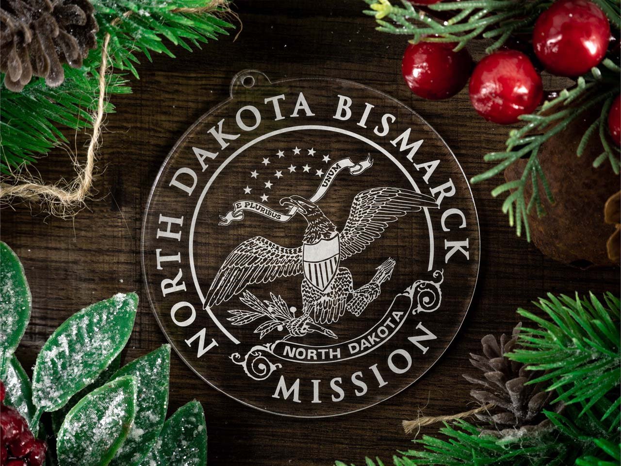 North Dakota Bismarck Mission Christmas Ornament - Latter-Day Saint LDS Missionary Gift - Book of Mormon