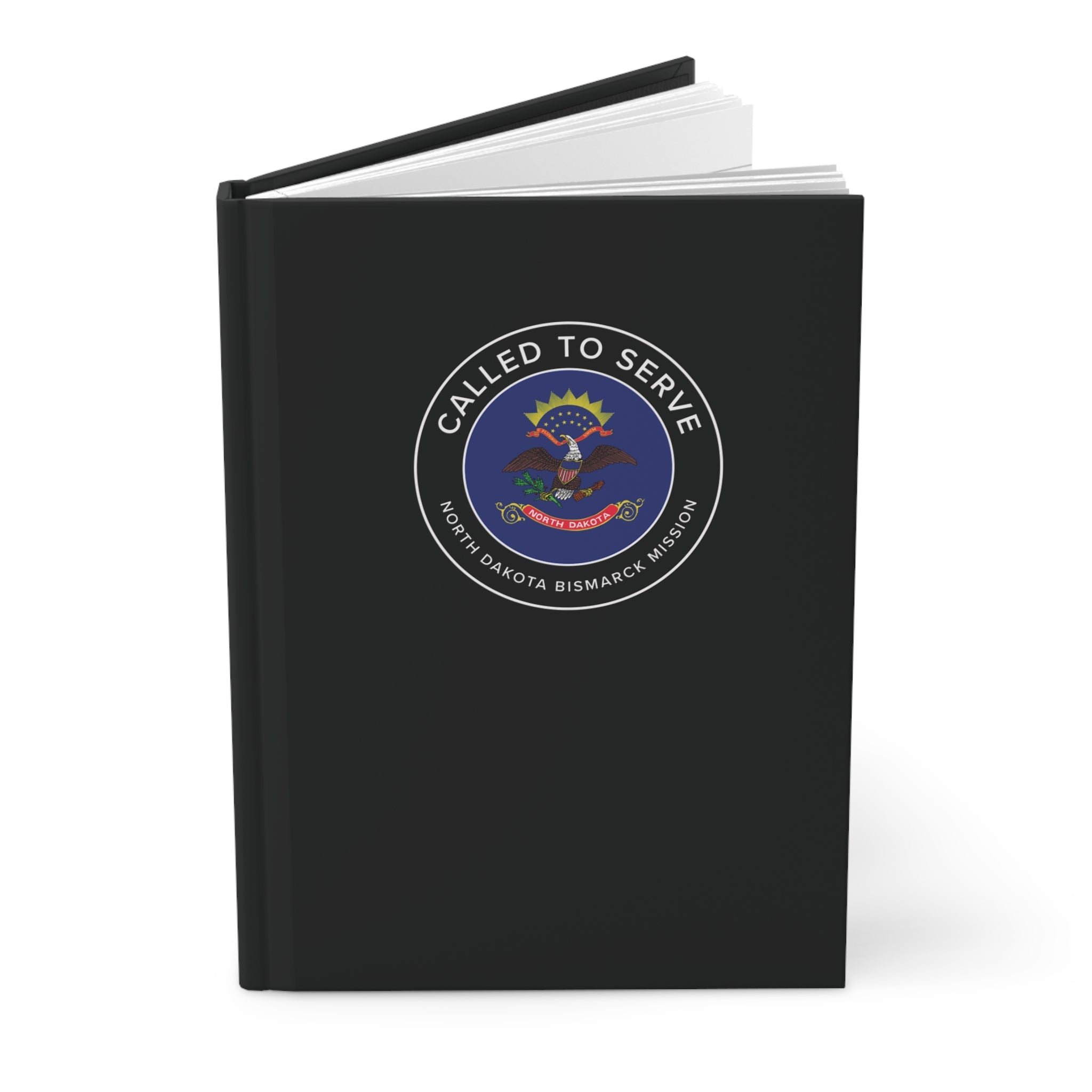 North Dakota Bismarck Mission Circle Flag Called to Serve Black Hardcover Journal Matte - Latter-Day Saint LDS Missionary Gift - Book of Mormon