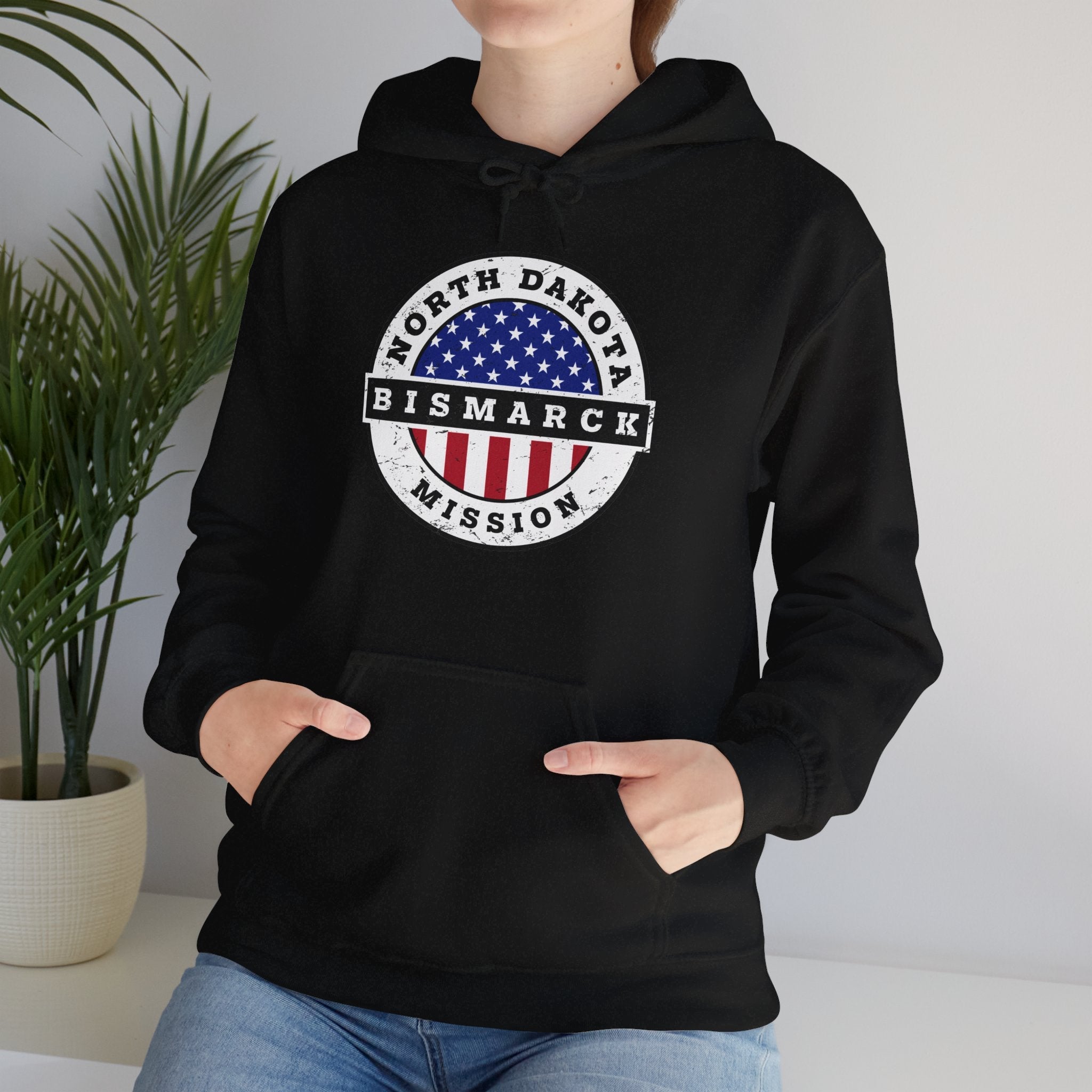 North Dakota Bismarck Mission Circular USA Flag Hoodie - Mission Wishlist - LDS Missionary Gift Store