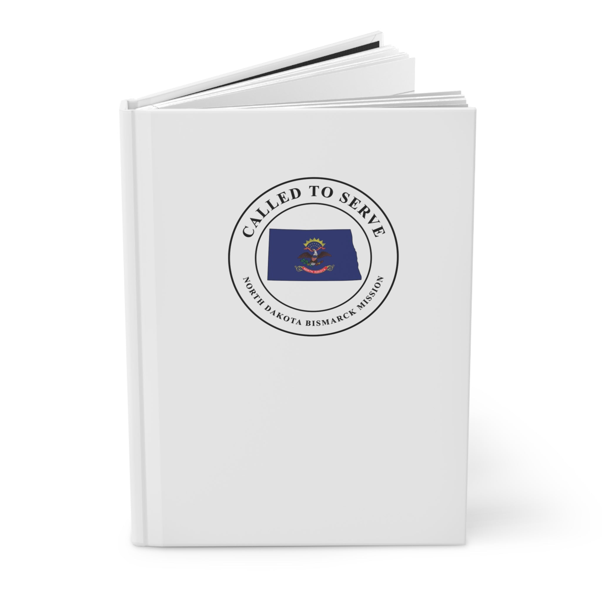 North Dakota Bismarck Mission Flag Map Called to Serve White Hardcover Journal Matte - Latter-Day Saint LDS Missionary Gift - Book of Mormon
