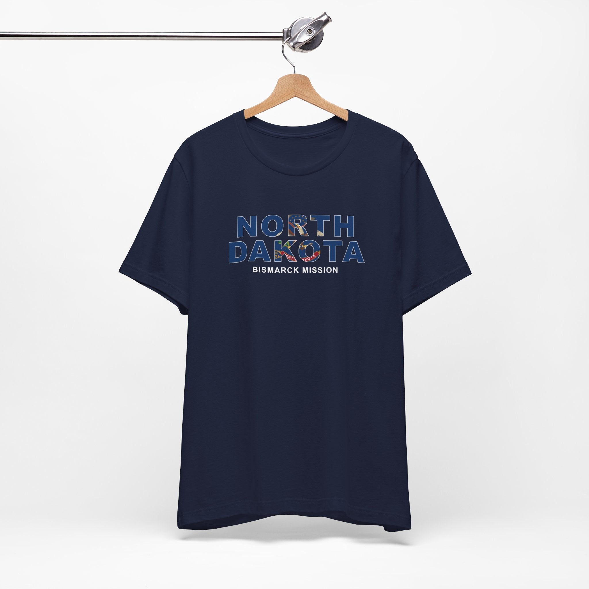 North Dakota Bismarck Mission Flag Title T-shirt - Latter-Day Saint LDS Missionary Gift - Book of Mormon