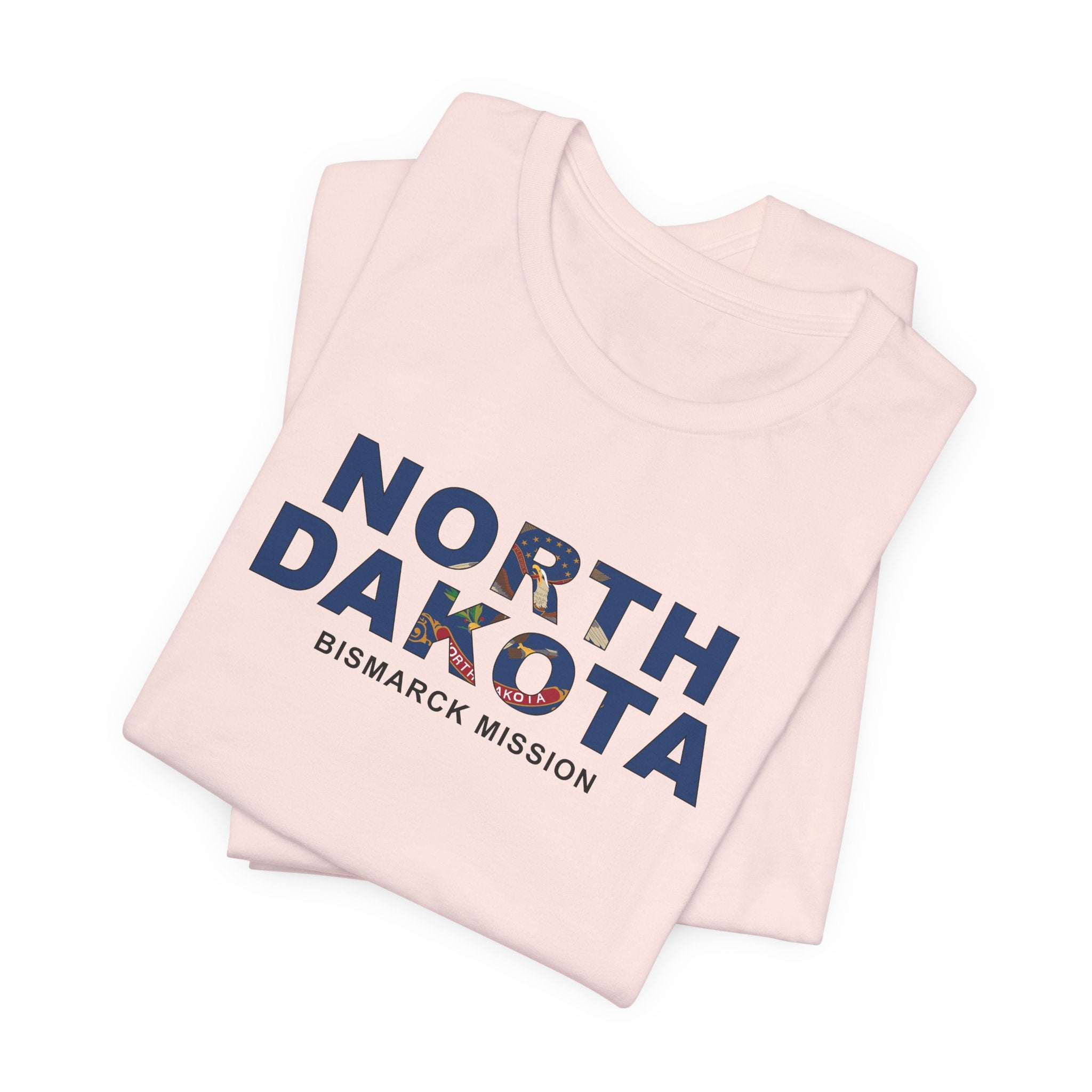 North Dakota Bismarck Mission Flag Title T-shirt - Latter-Day Saint LDS Missionary Gift - Book of Mormon