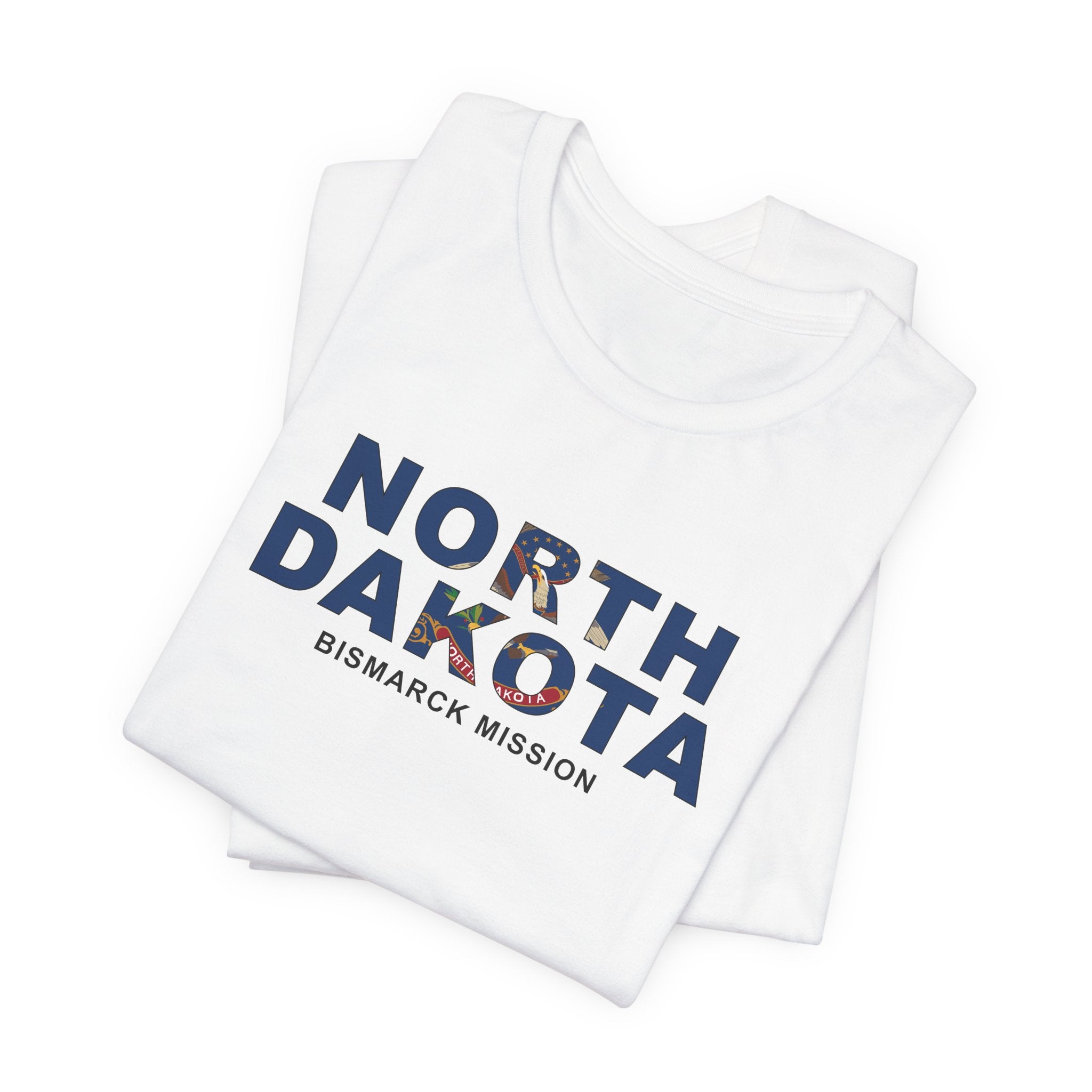 North Dakota Bismarck Mission Flag Title T-shirt - Latter-Day Saint LDS Missionary Gift - Book of Mormon