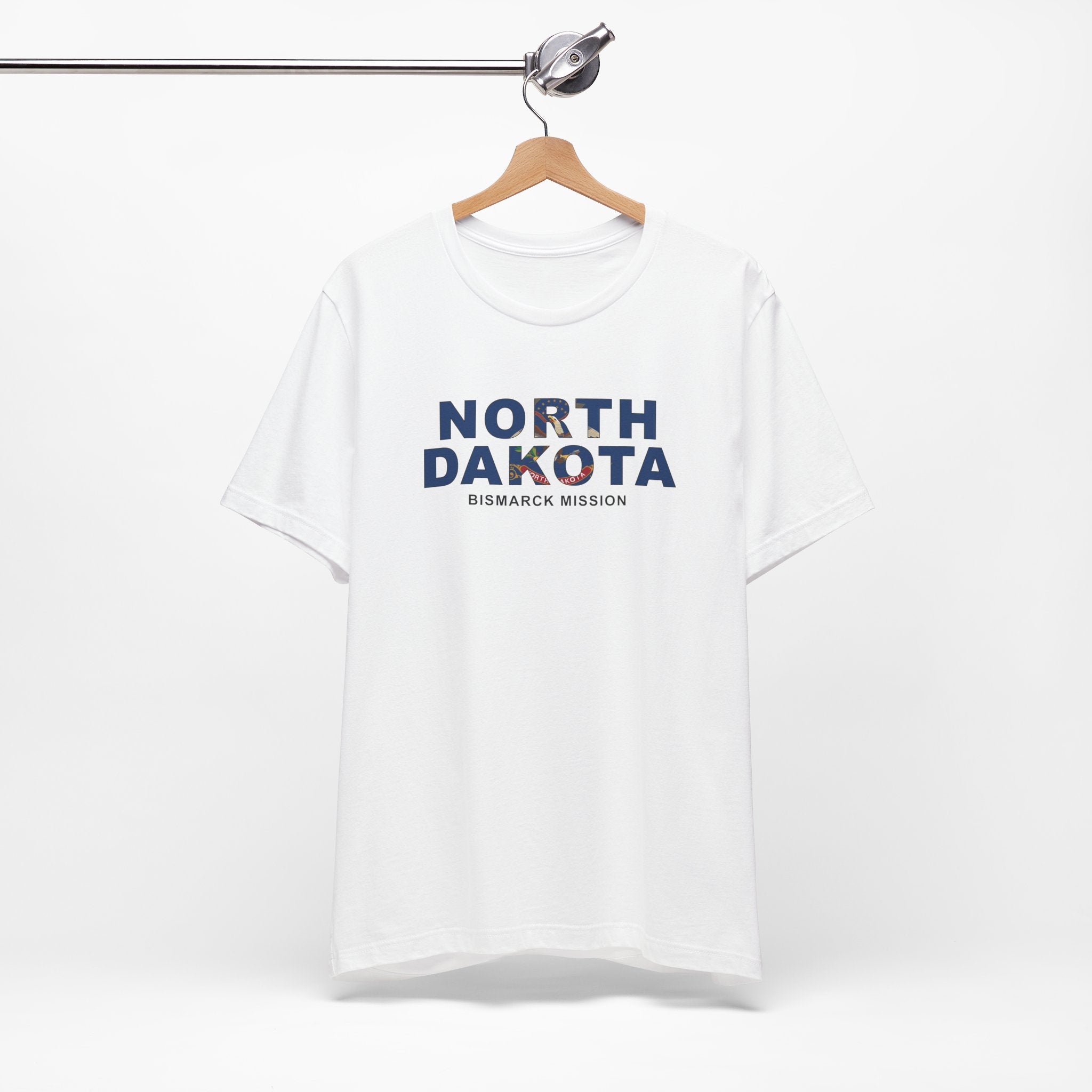 North Dakota Bismarck Mission Flag Title T-shirt - Latter-Day Saint LDS Missionary Gift - Book of Mormon