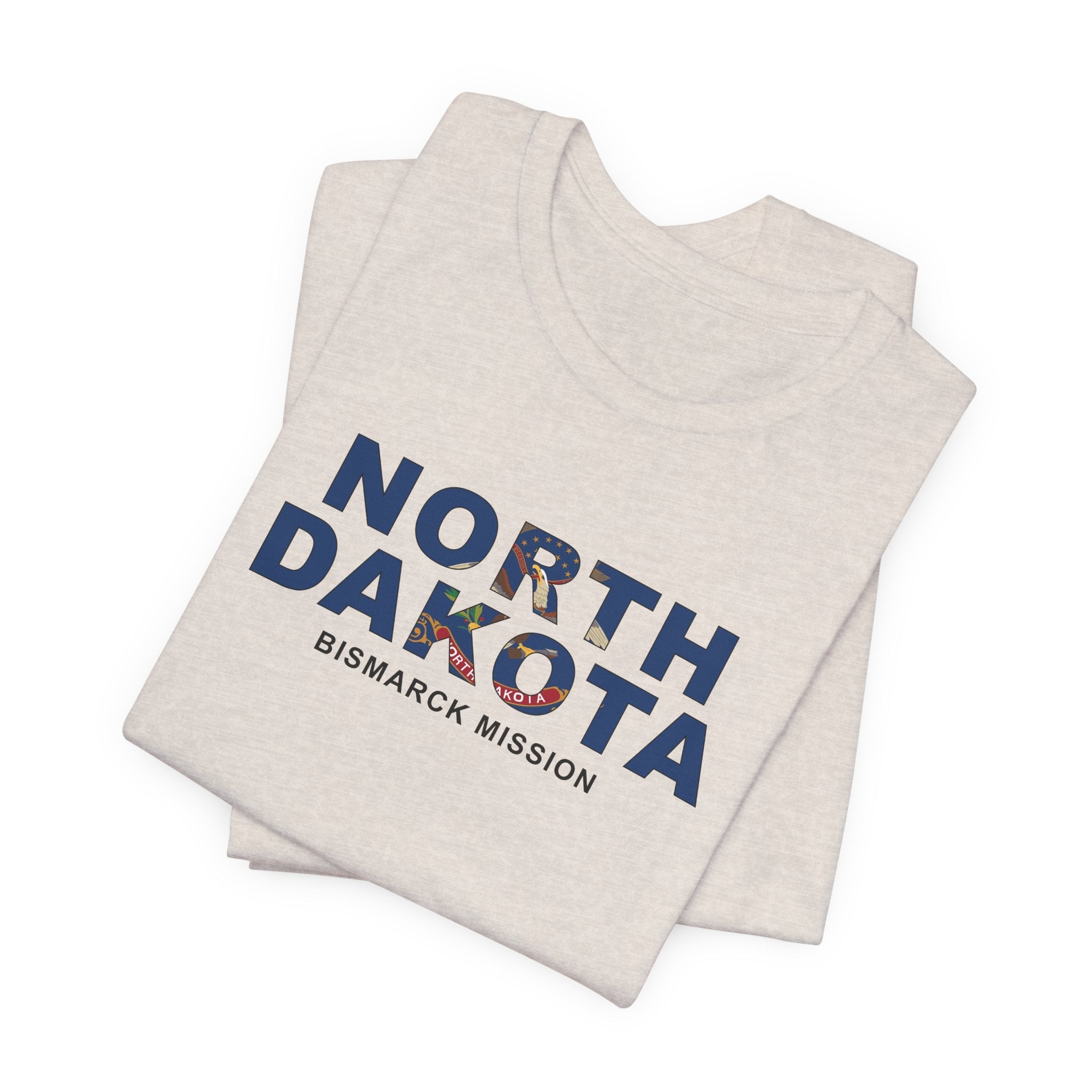 North Dakota Bismarck Mission Flag Title T-shirt - Latter-Day Saint LDS Missionary Gift - Book of Mormon