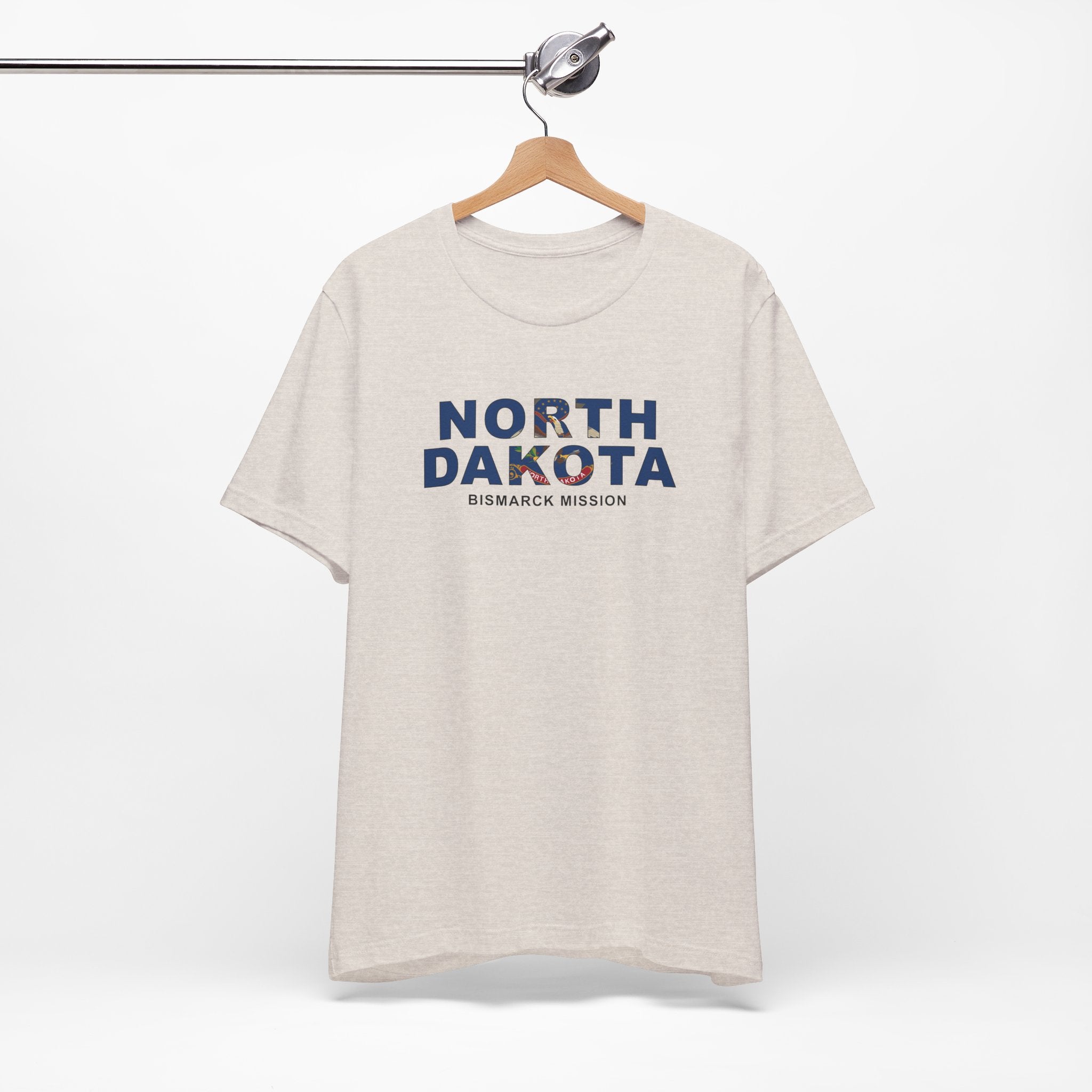 North Dakota Bismarck Mission Flag Title T-shirt - Latter-Day Saint LDS Missionary Gift - Book of Mormon