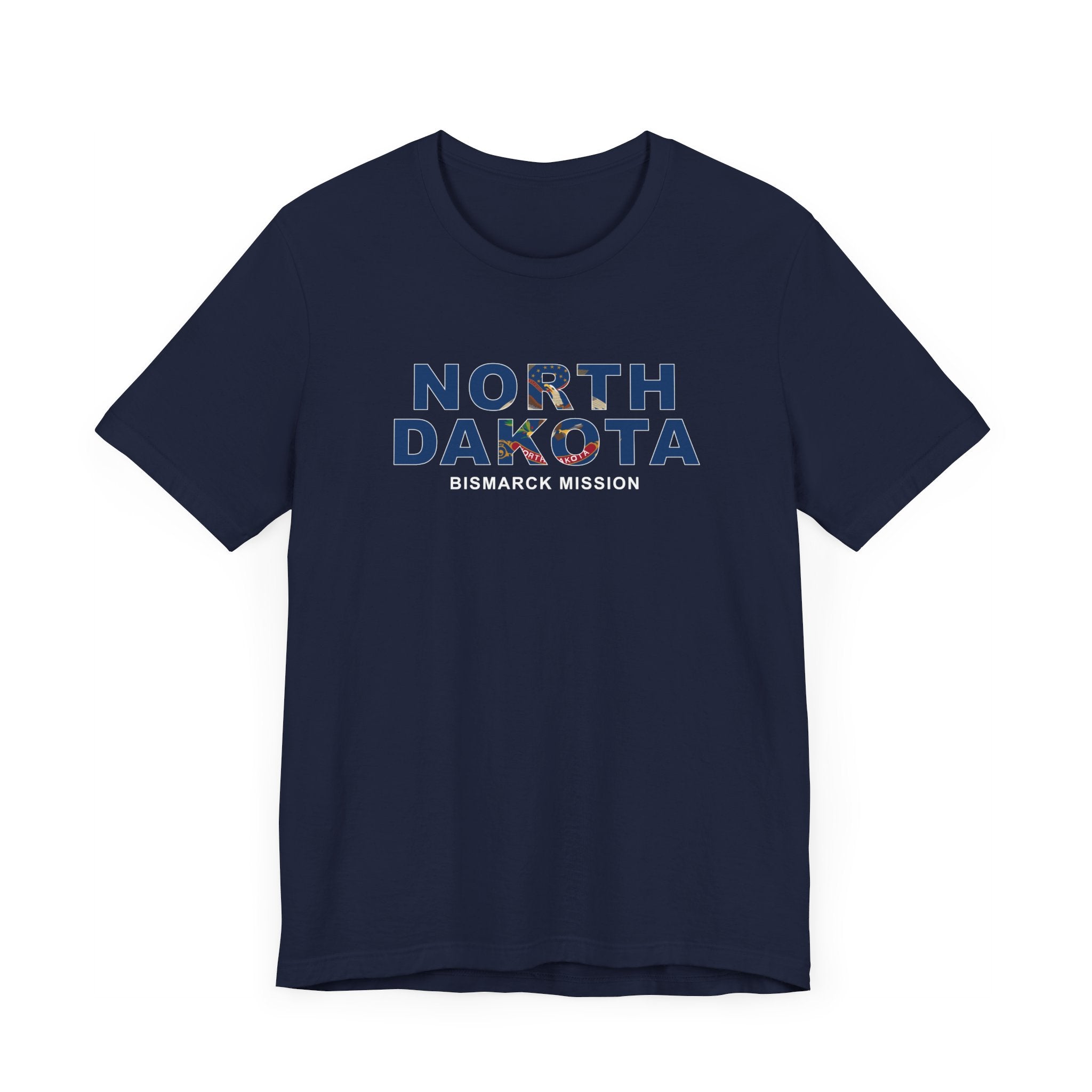North Dakota Bismarck Mission Flag Title T-shirt - Latter-Day Saint LDS Missionary Gift - Book of Mormon