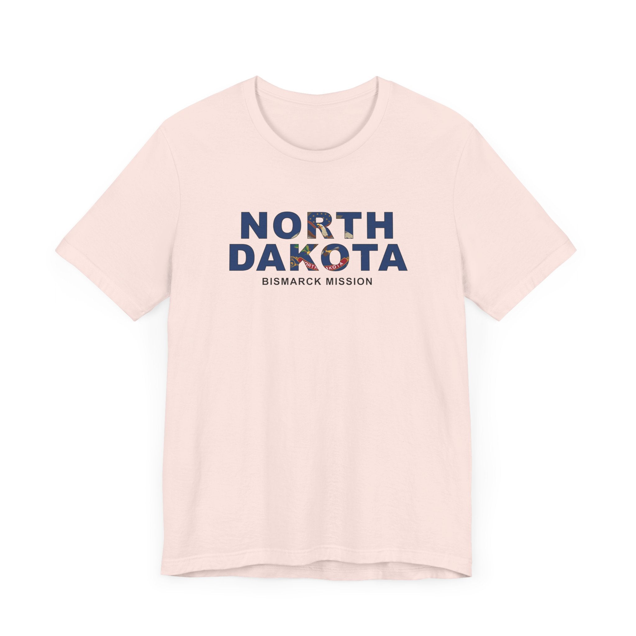 North Dakota Bismarck Mission Flag Title T-shirt - Latter-Day Saint LDS Missionary Gift - Book of Mormon