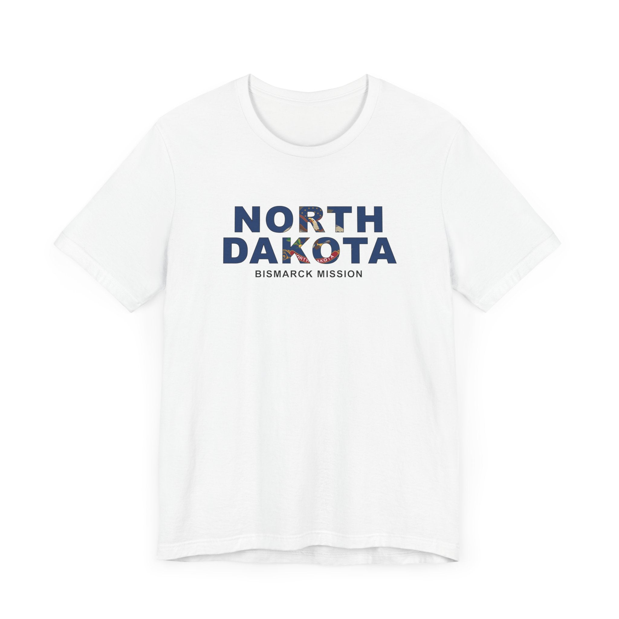 North Dakota Bismarck Mission Flag Title T-shirt - Latter-Day Saint LDS Missionary Gift - Book of Mormon