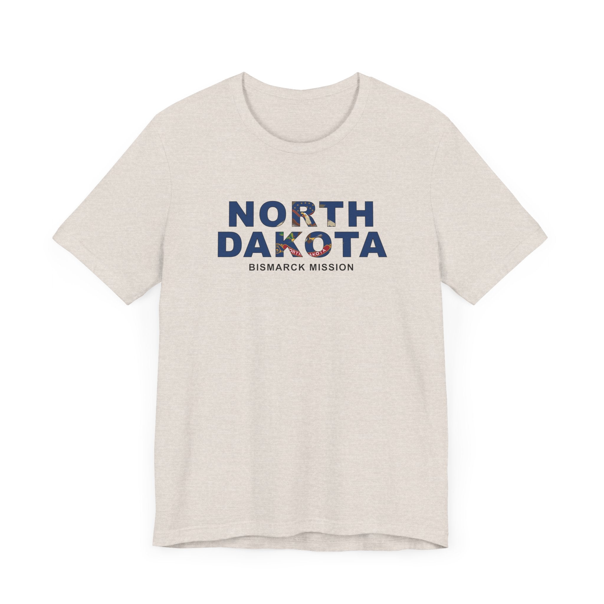 North Dakota Bismarck Mission Flag Title T-shirt - Latter-Day Saint LDS Missionary Gift - Book of Mormon