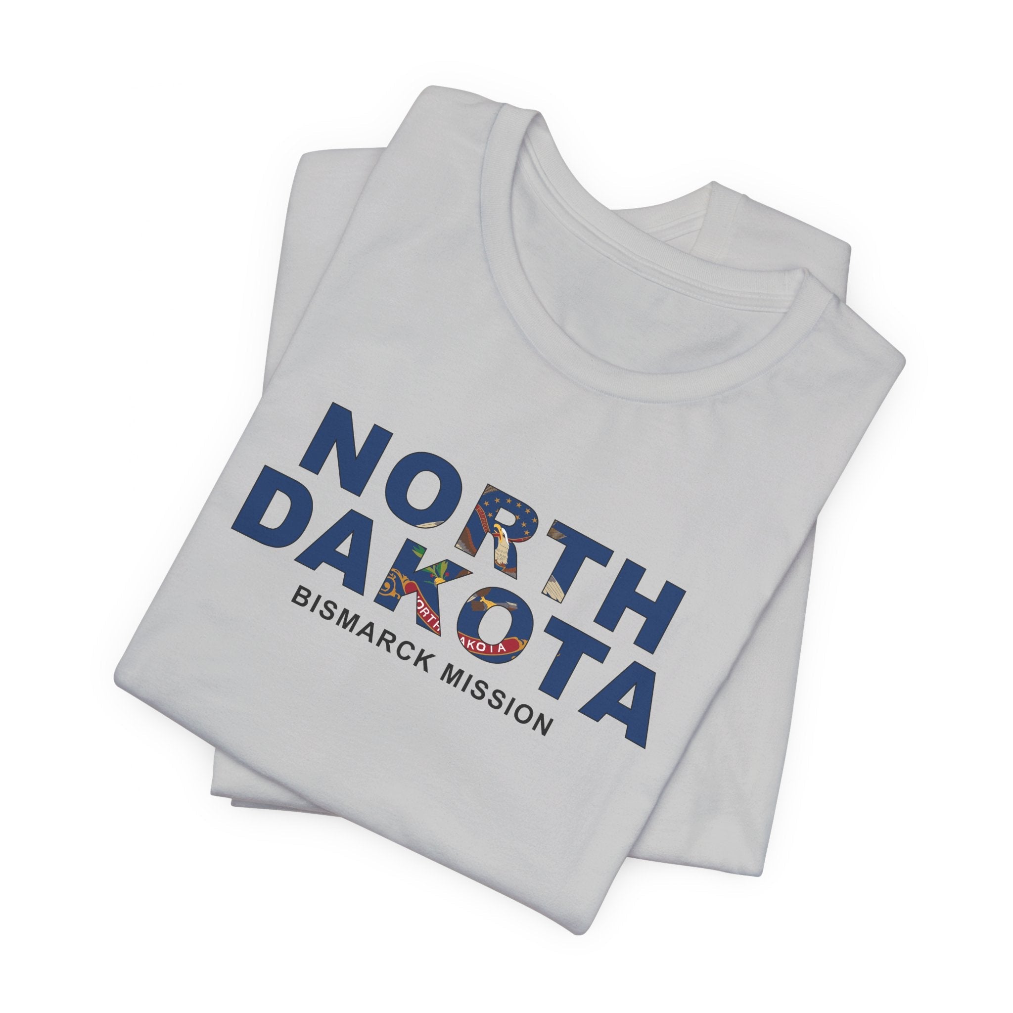 North Dakota Bismarck Mission Flag Title T-shirt - Latter-Day Saint LDS Missionary Gift - Book of Mormon
