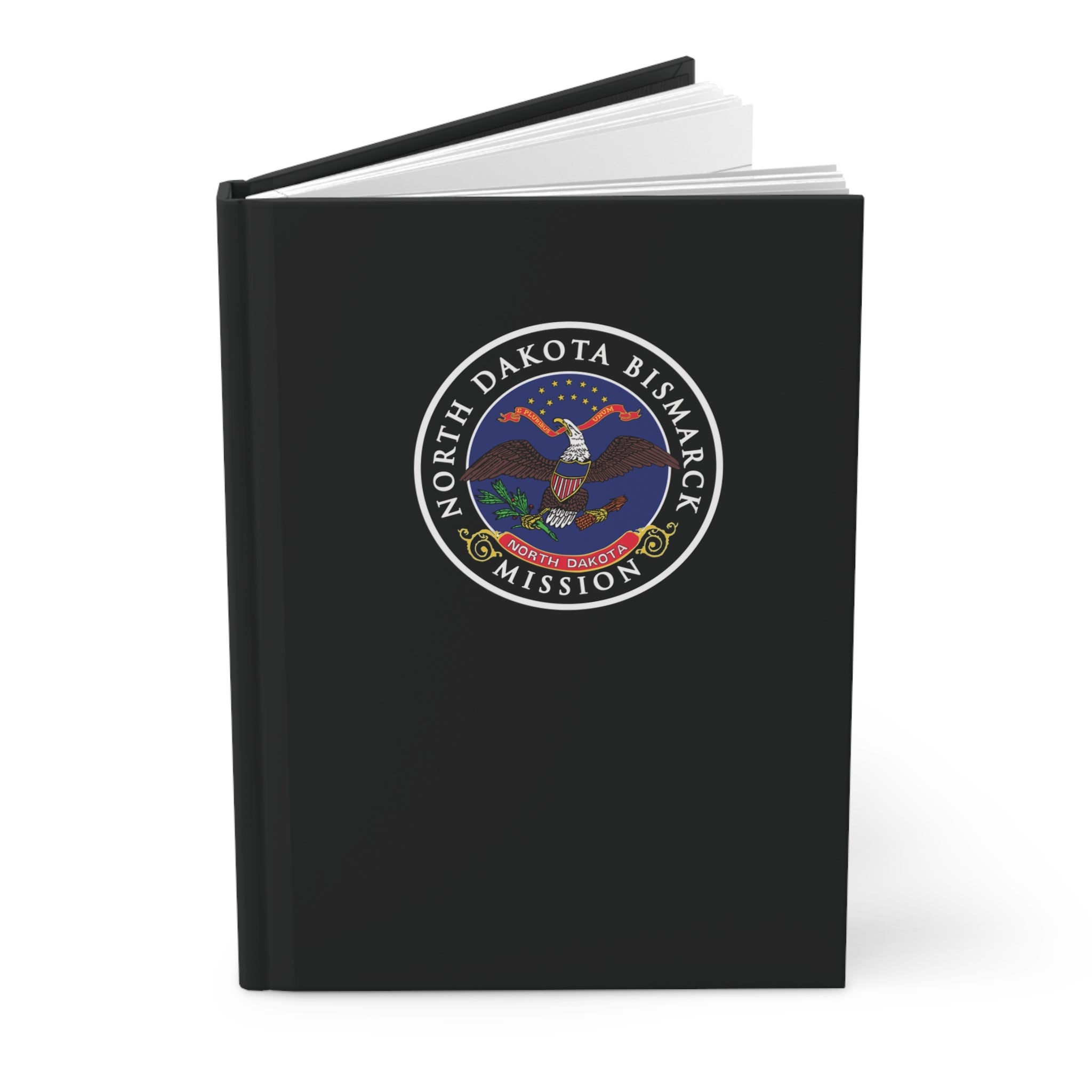 North Dakota Bismarck Mission Logo Design Black Hardcover Journal Matte - Latter-Day Saint LDS Missionary Gift - Book of Mormon
