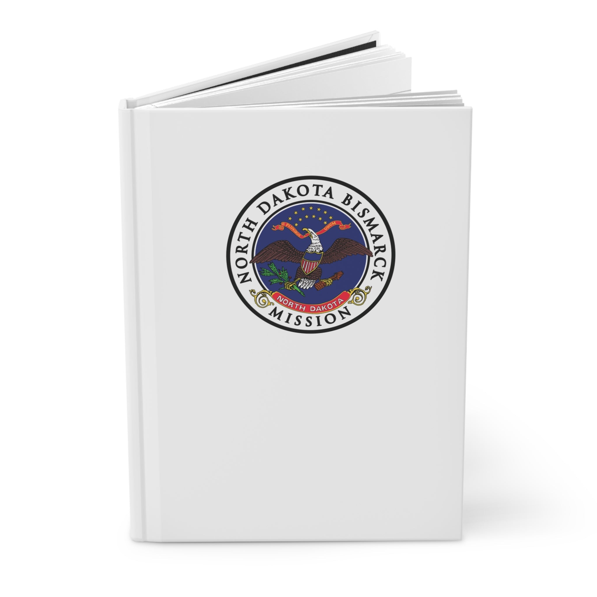 North Dakota Bismarck Mission Logo Design White Hardcover Journal Matte - Latter-Day Saint LDS Missionary Gift - Book of Mormon