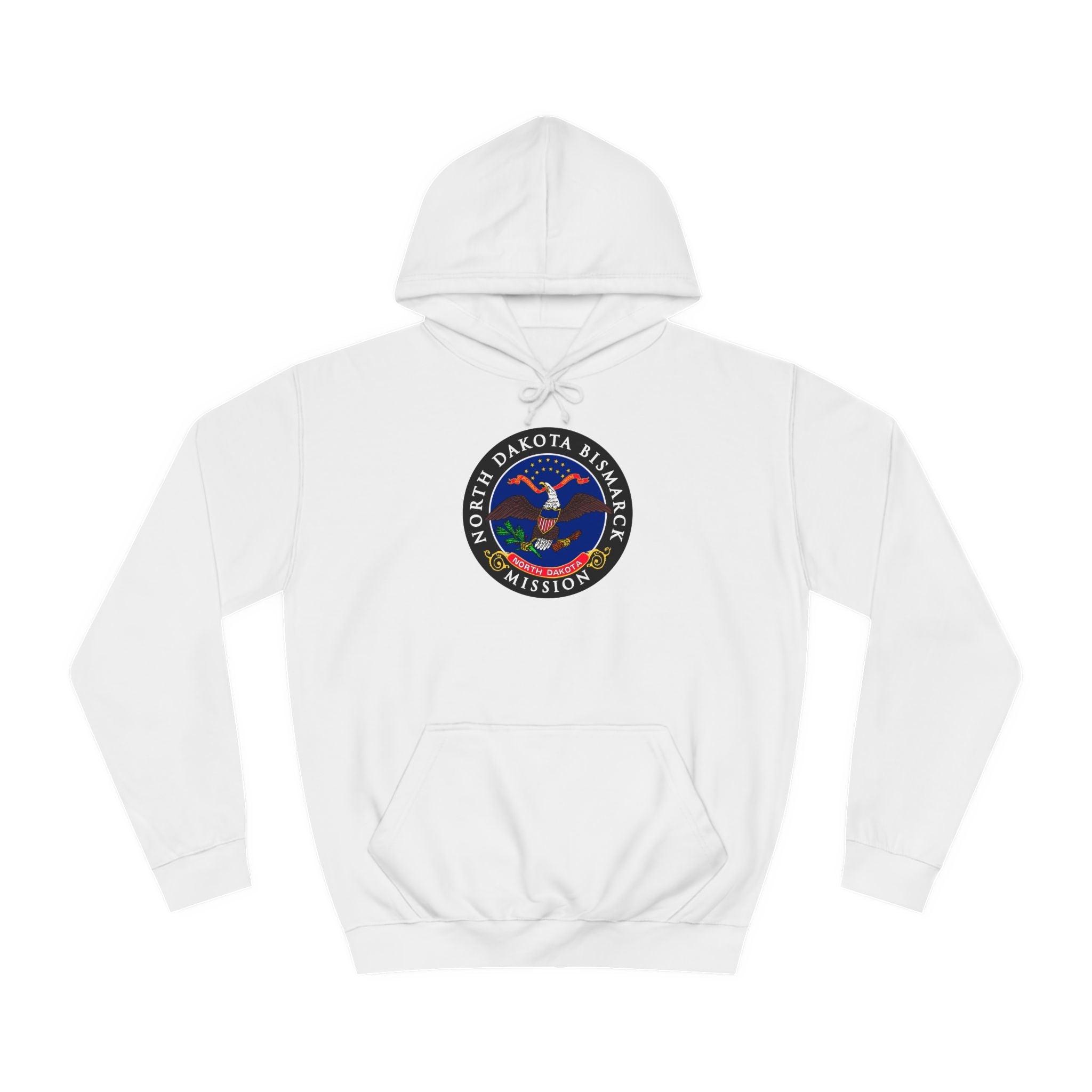 North Dakota Bismarck Mission State Flag Logo (Black Border) College Hoodie - Mission Wishlist - LDS Missionary Gift Store
