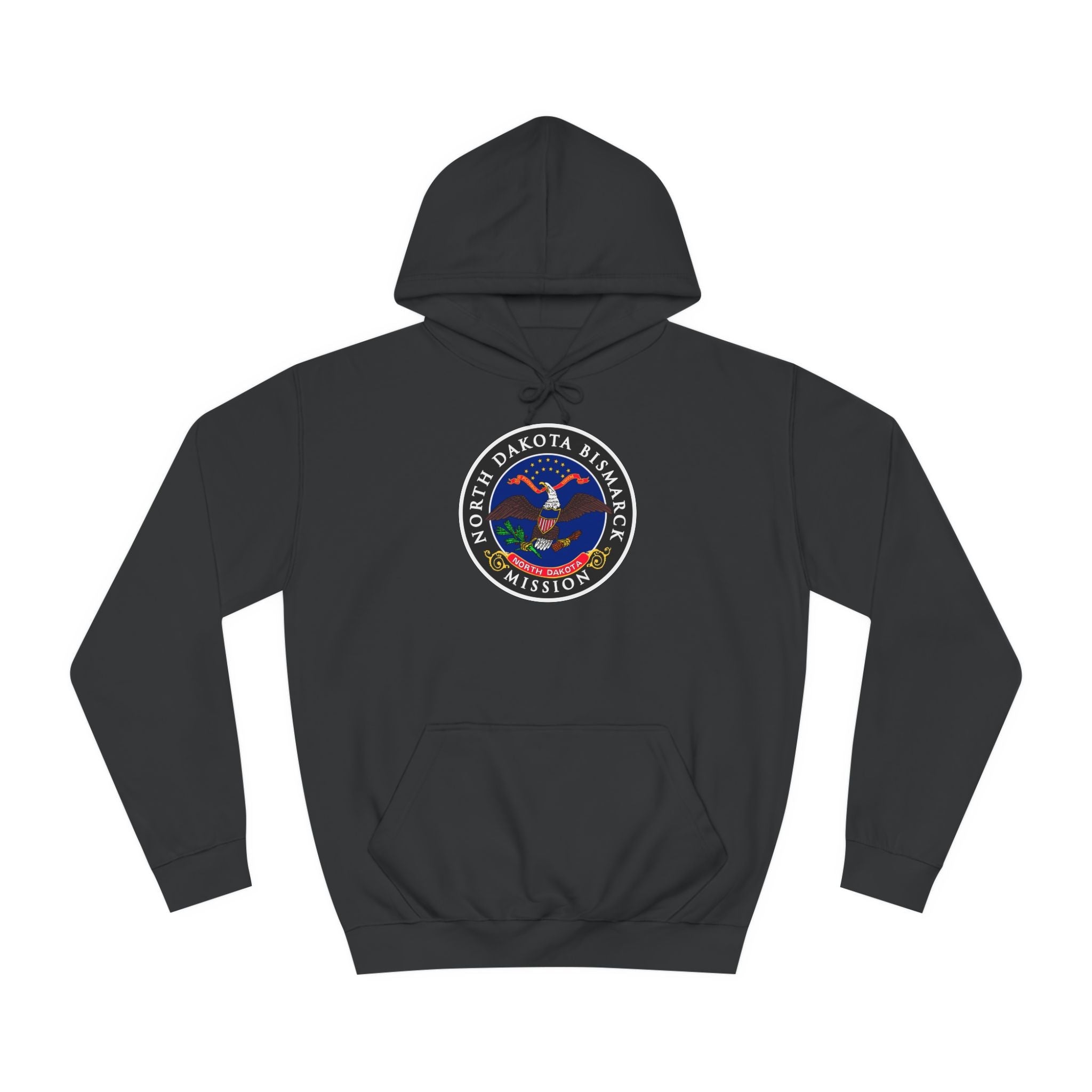 North Dakota Bismarck Mission State Flag Logo (Black Border) College Hoodie - Mission Wishlist - LDS Missionary Gift Store