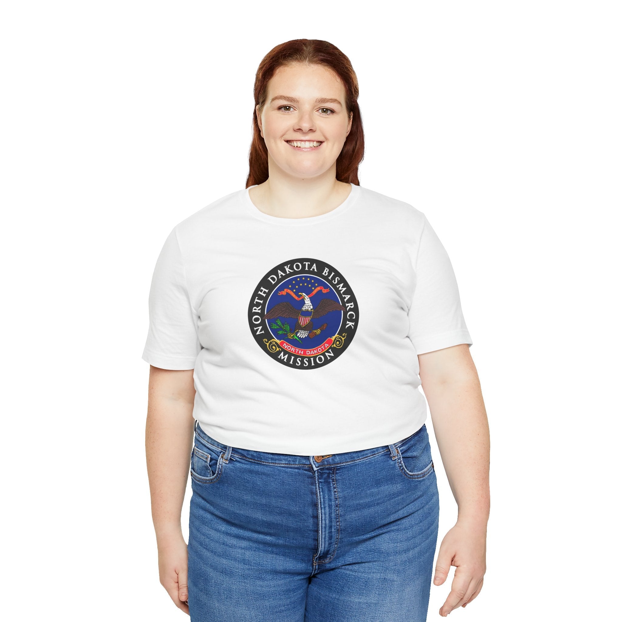 North Dakota Bismarck Mission State Flag Logo (Black Border) T-shirt - Mission Wishlist - LDS Missionary Gift Store