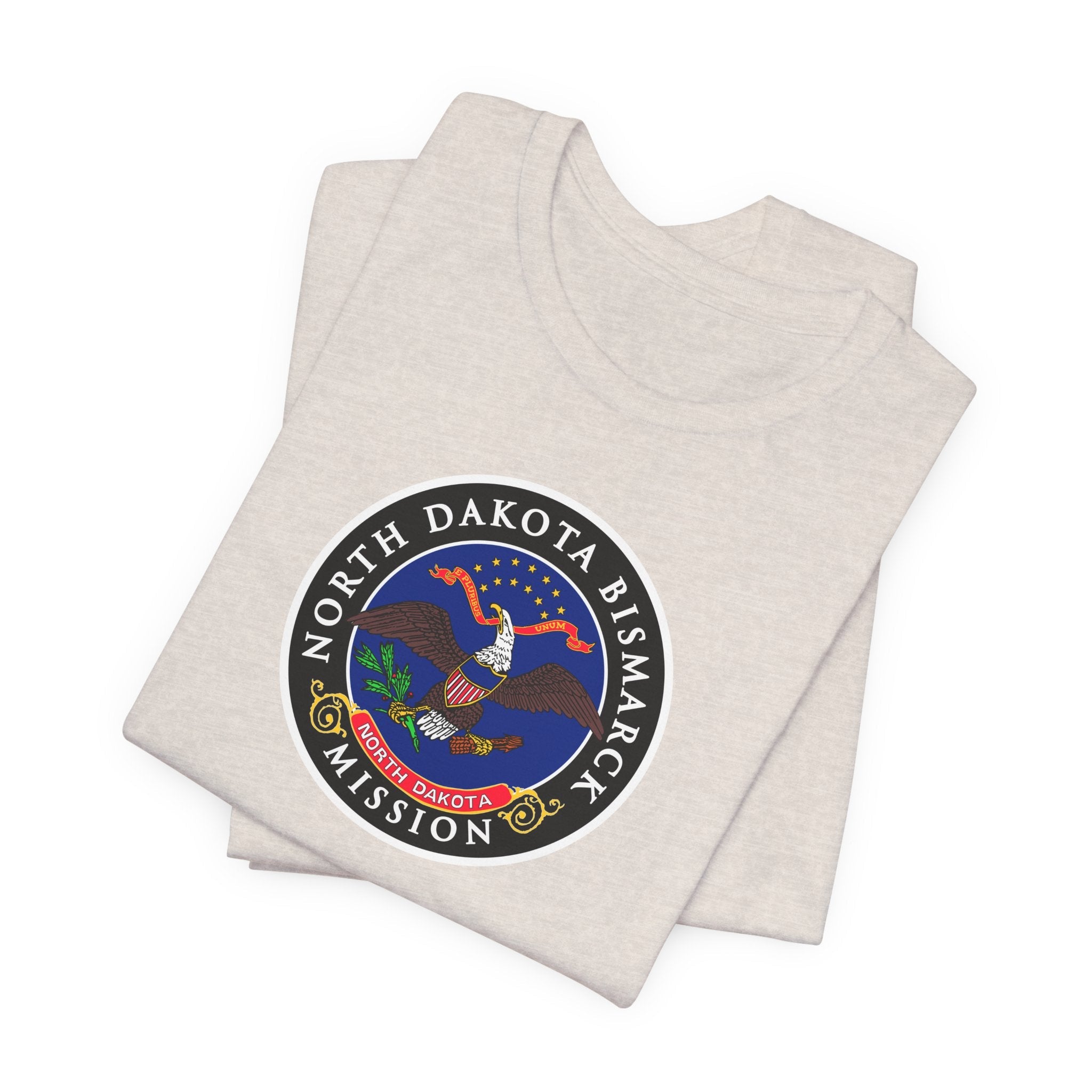 North Dakota Bismarck Mission State Flag Logo (Black Border) T-shirt - Mission Wishlist - LDS Missionary Gift Store