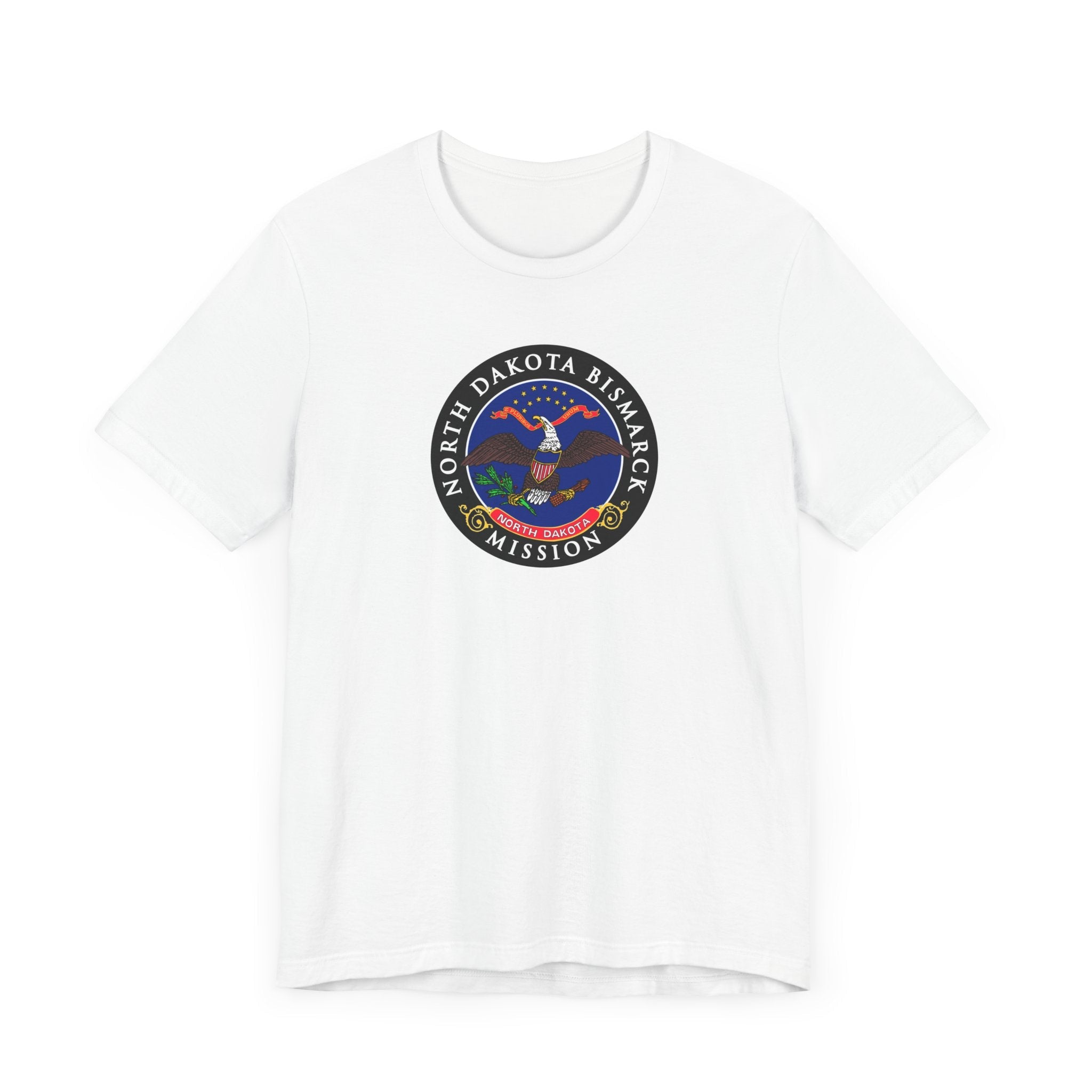North Dakota Bismarck Mission State Flag Logo (Black Border) T-shirt - Mission Wishlist - LDS Missionary Gift Store