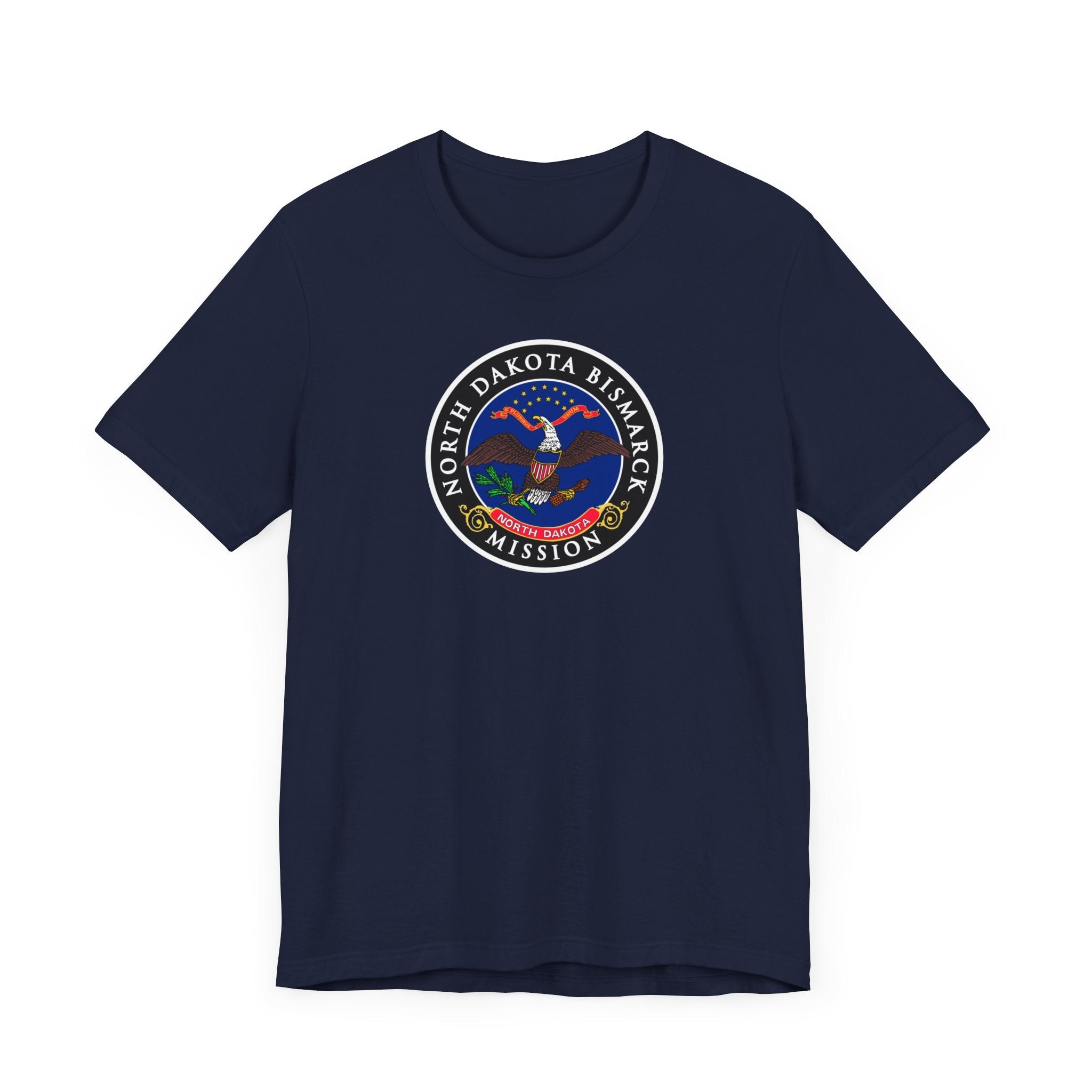 North Dakota Bismarck Mission State Flag Logo (Black Border) T-shirt - Mission Wishlist - LDS Missionary Gift Store