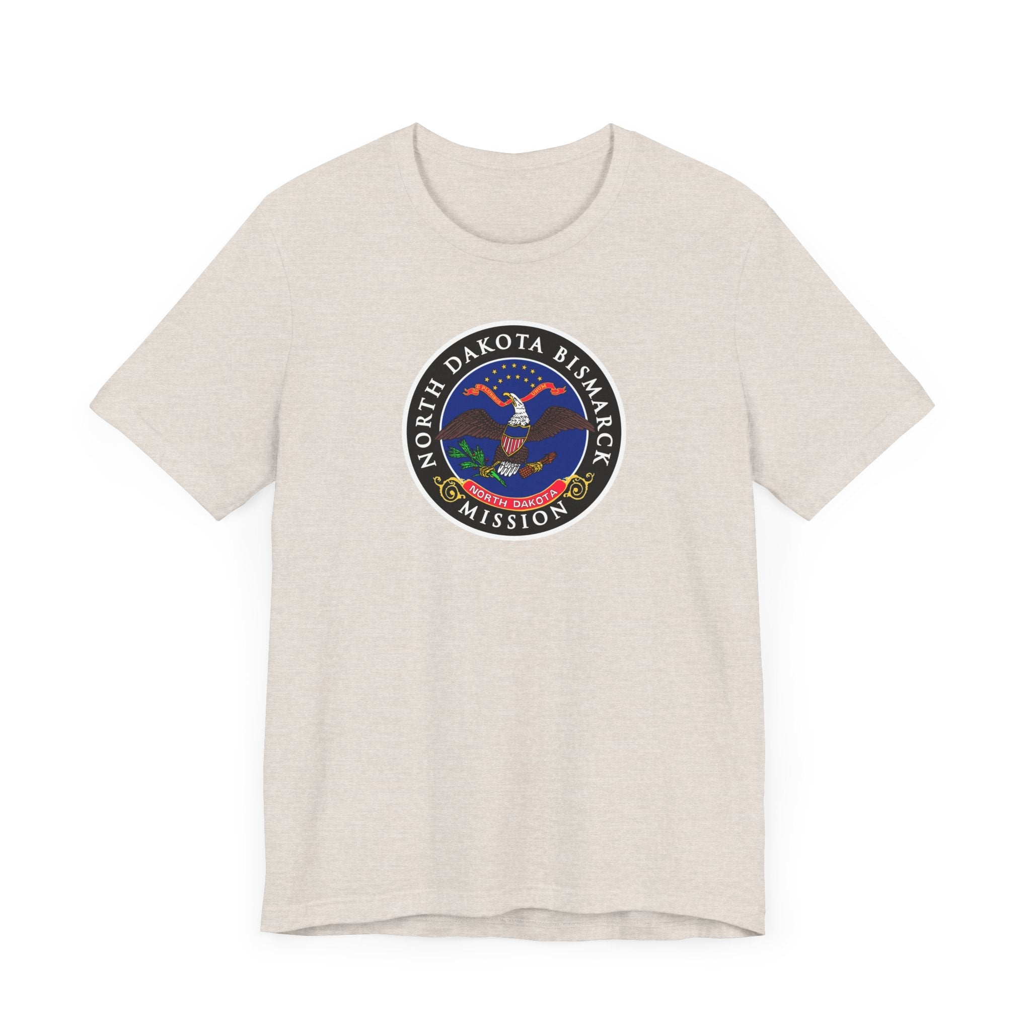 North Dakota Bismarck Mission State Flag Logo (Black Border) T-shirt - Mission Wishlist - LDS Missionary Gift Store