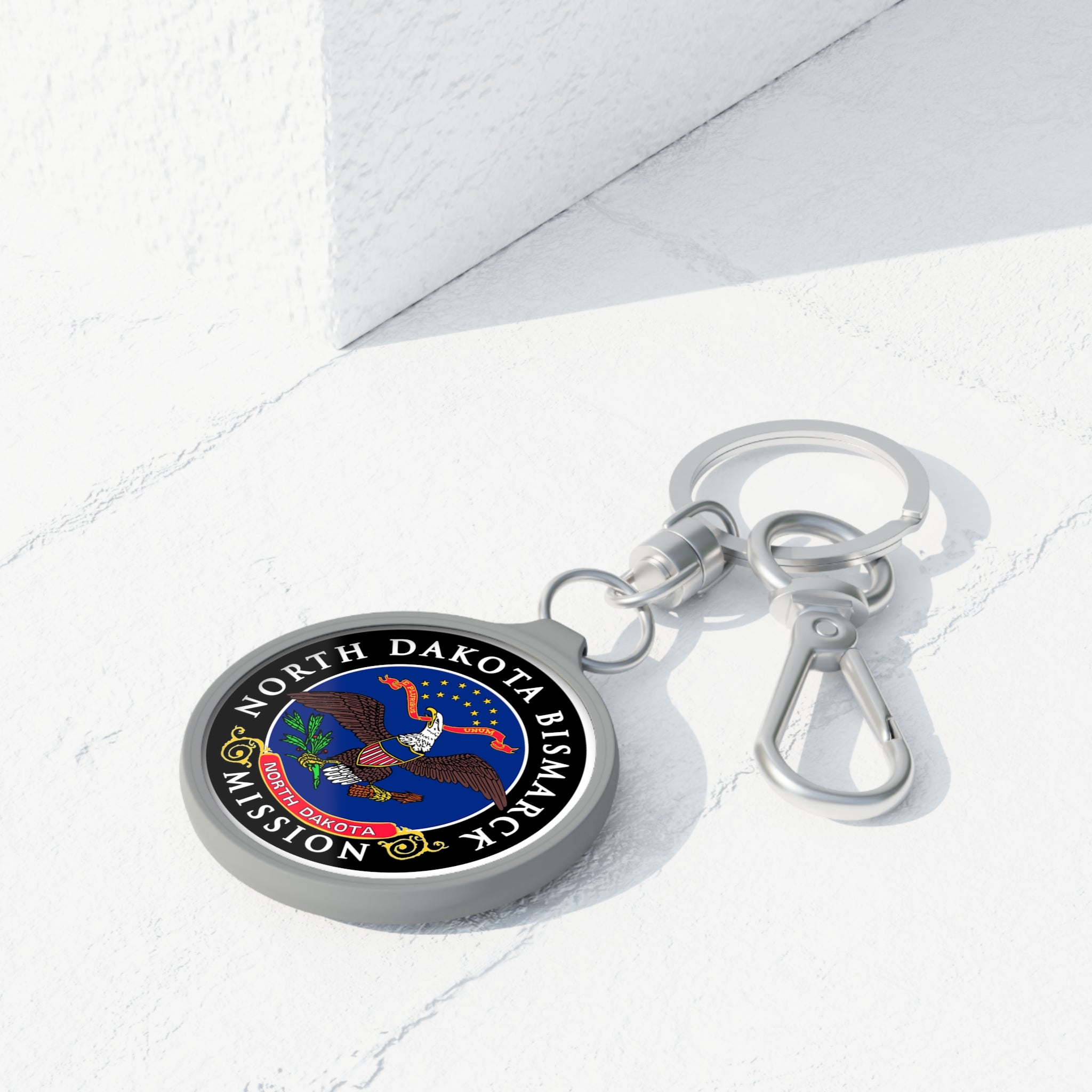 North Dakota Bismarck Mission State Flag Logo Key Tag - Latter-Day Saint LDS Missionary Gift - Book of Mormon