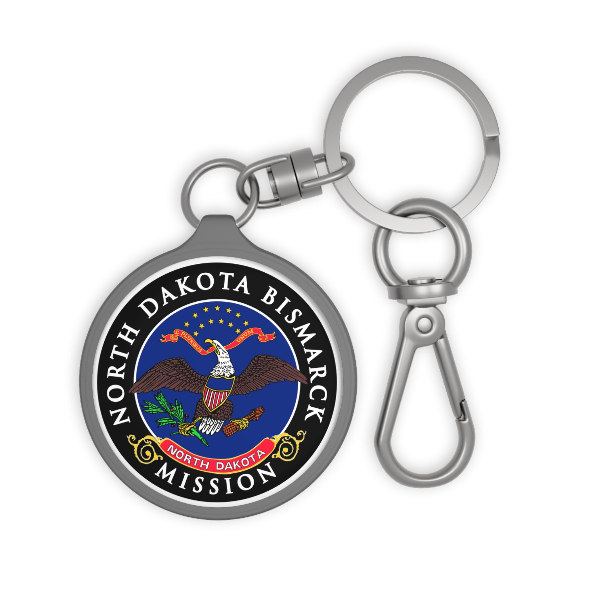 North Dakota Bismarck Mission State Flag Logo Key Tag - Latter-Day Saint LDS Missionary Gift - Book of Mormon
