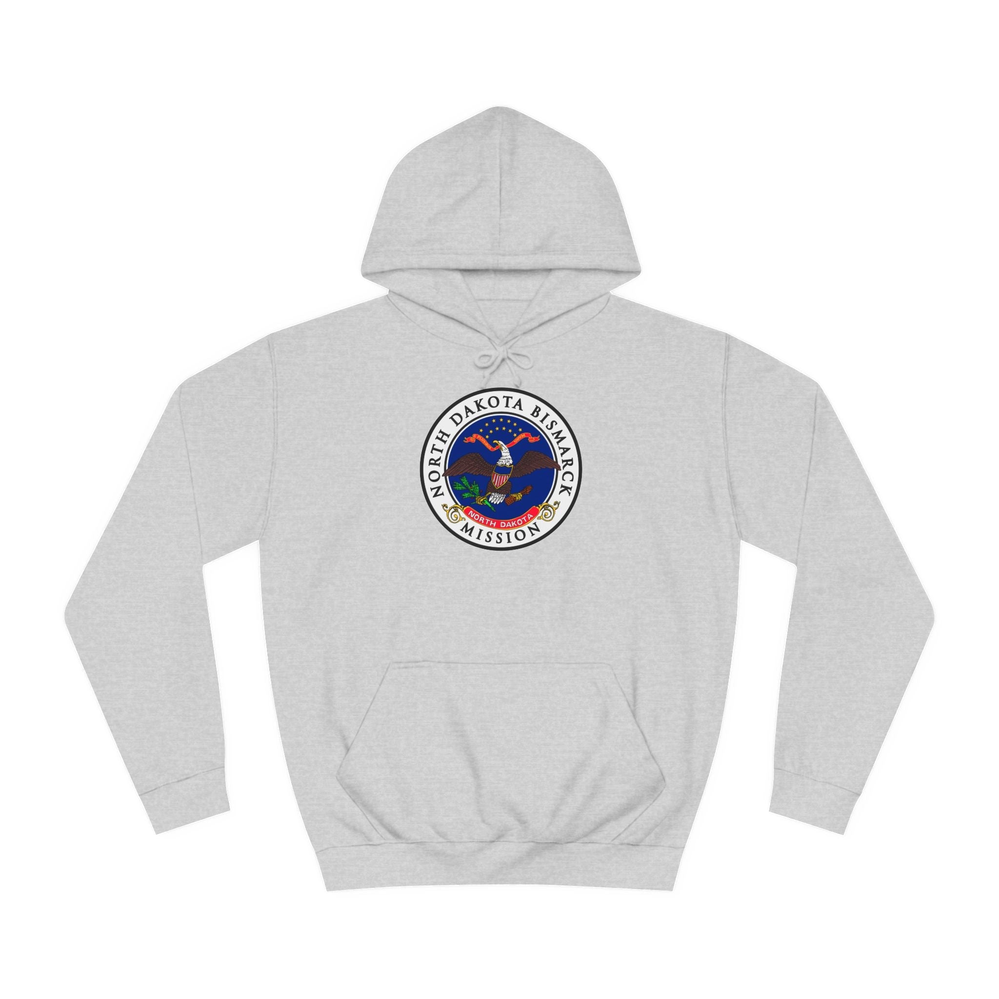 North Dakota Bismarck Mission State Flag Logo (White Border) College Hoodie - Mission Wishlist - LDS Missionary Gift Store