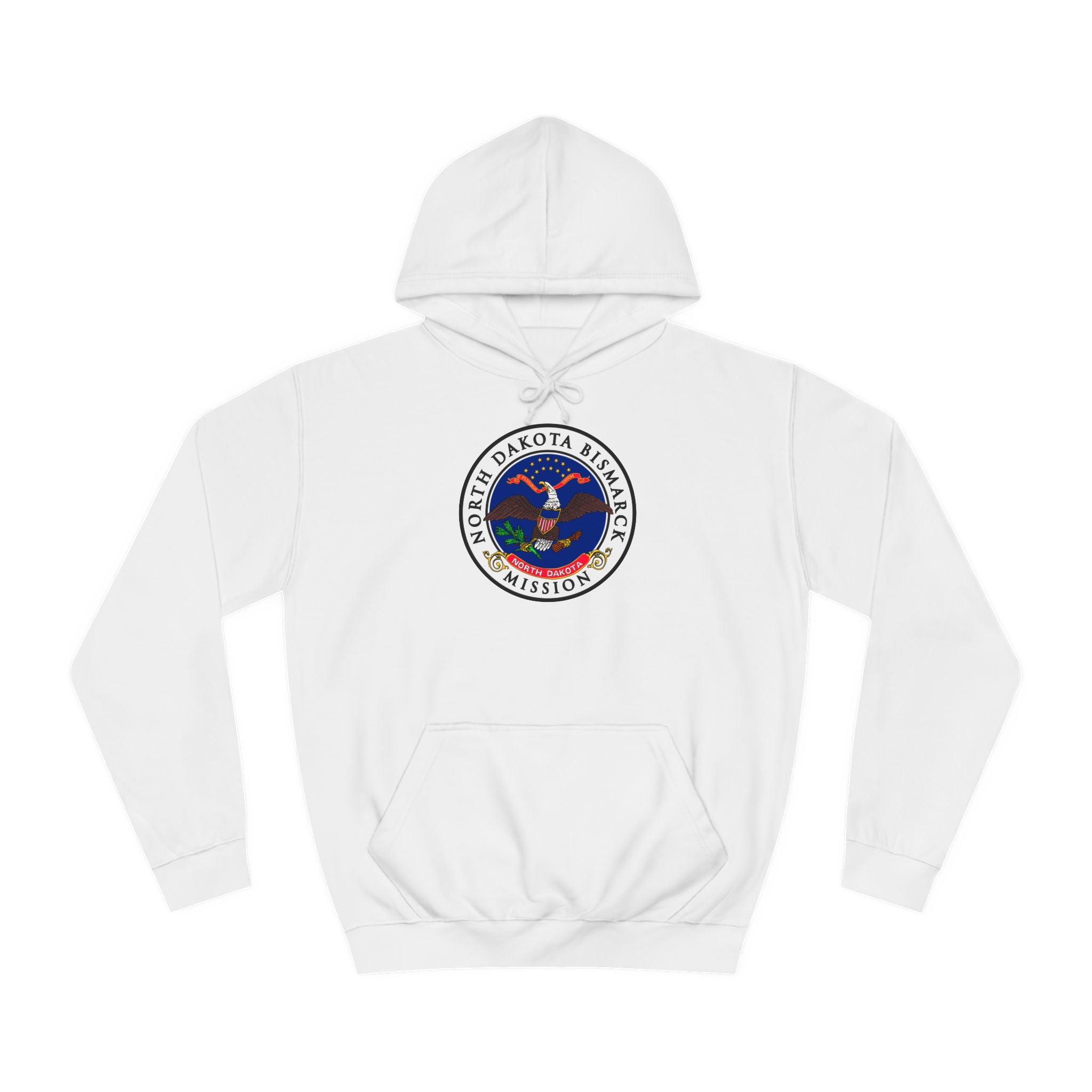 North Dakota Bismarck Mission State Flag Logo (White Border) College Hoodie - Mission Wishlist - LDS Missionary Gift Store