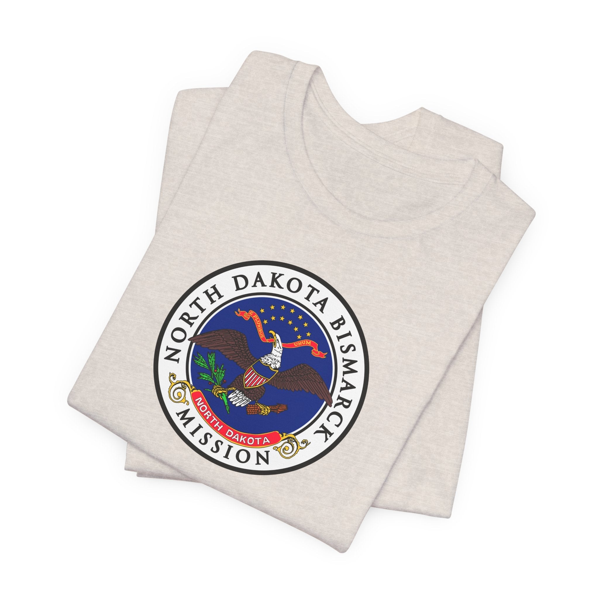 North Dakota Bismarck Mission State Flag Logo (White Border) T-shirt - Mission Wishlist - LDS Missionary Gift Store
