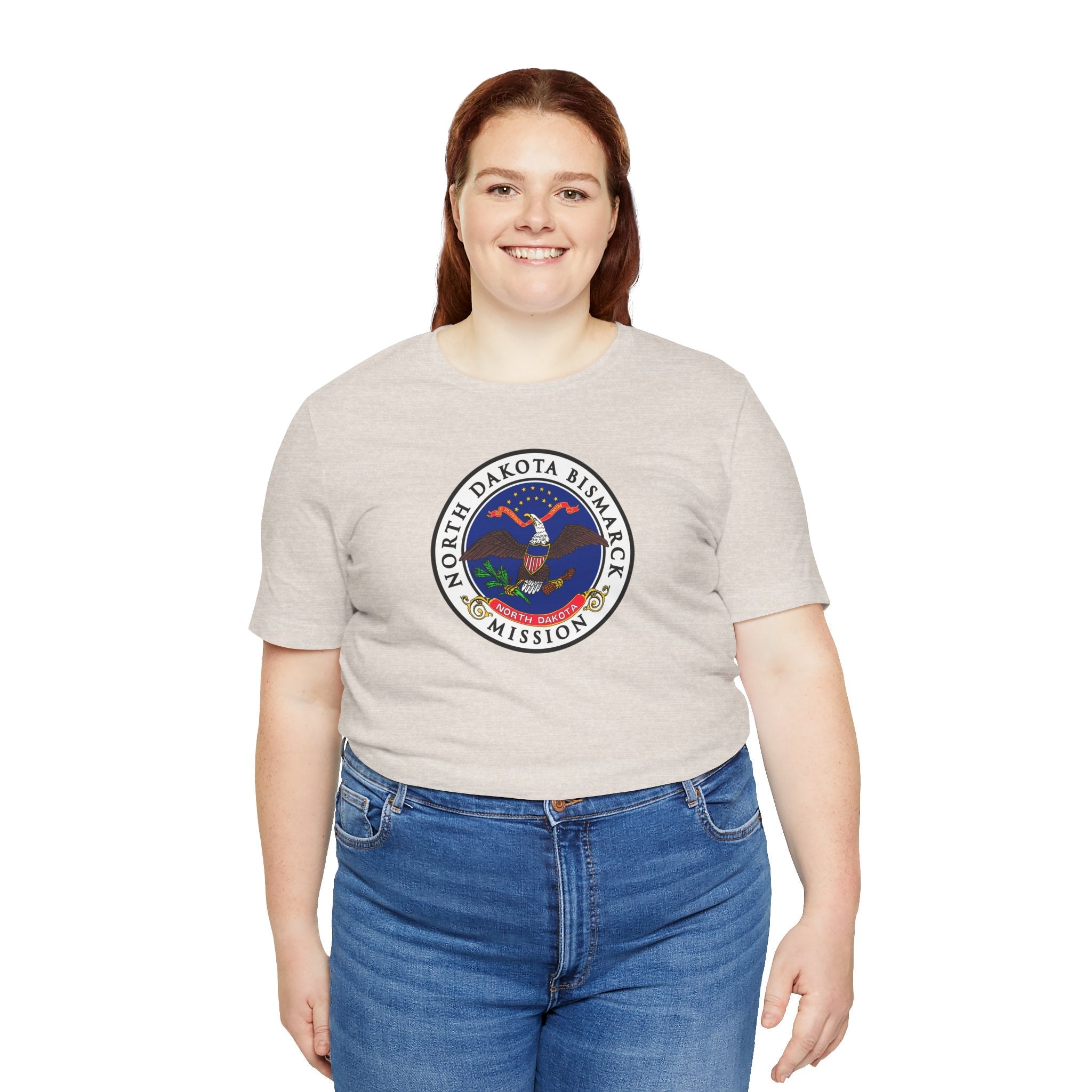 North Dakota Bismarck Mission State Flag Logo (White Border) T-shirt - Mission Wishlist - LDS Missionary Gift Store