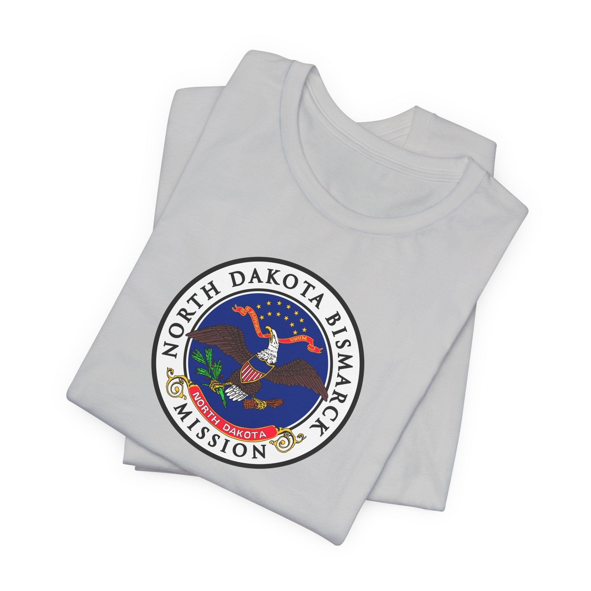 North Dakota Bismarck Mission State Flag Logo (White Border) T-shirt - Mission Wishlist - LDS Missionary Gift Store