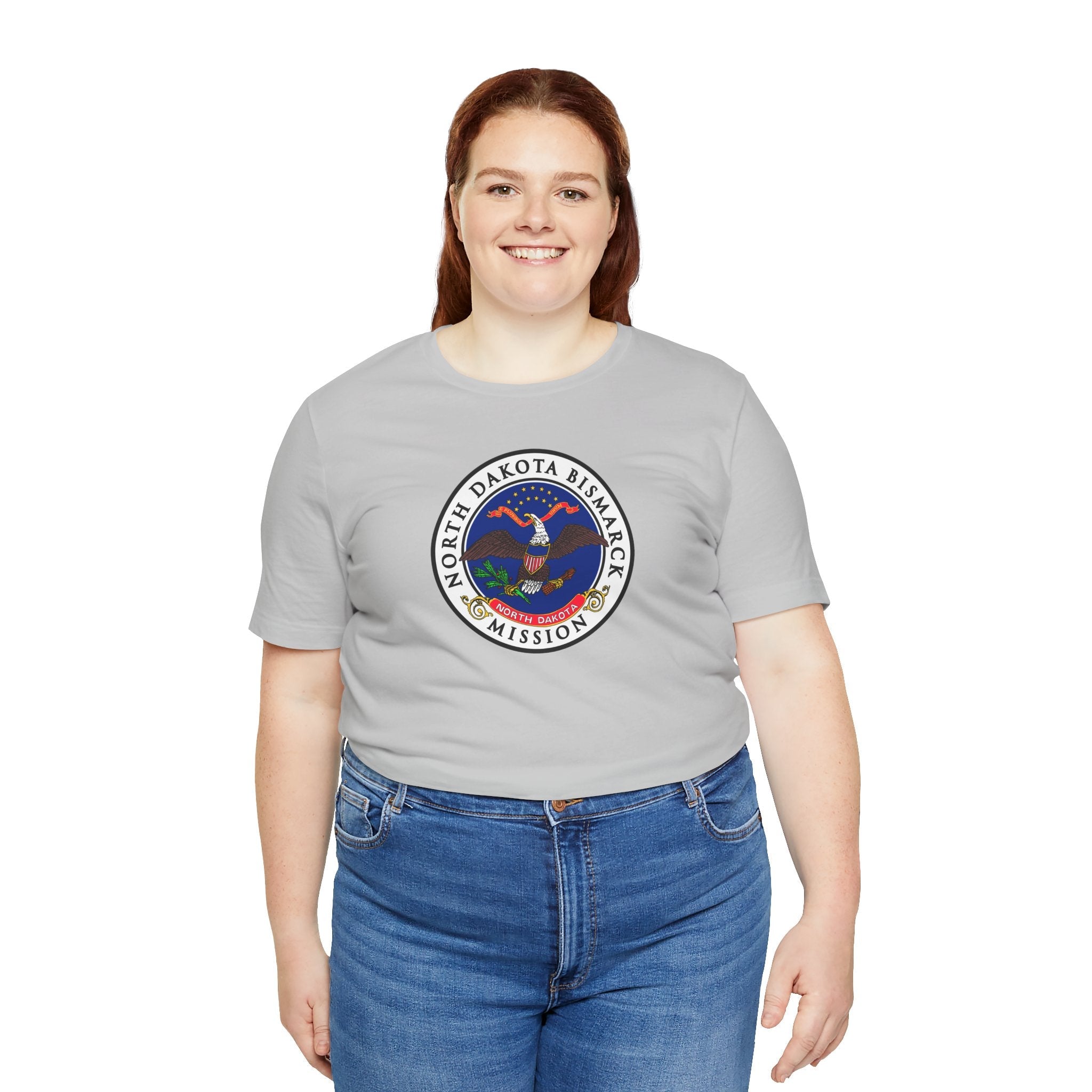 North Dakota Bismarck Mission State Flag Logo (White Border) T-shirt - Mission Wishlist - LDS Missionary Gift Store