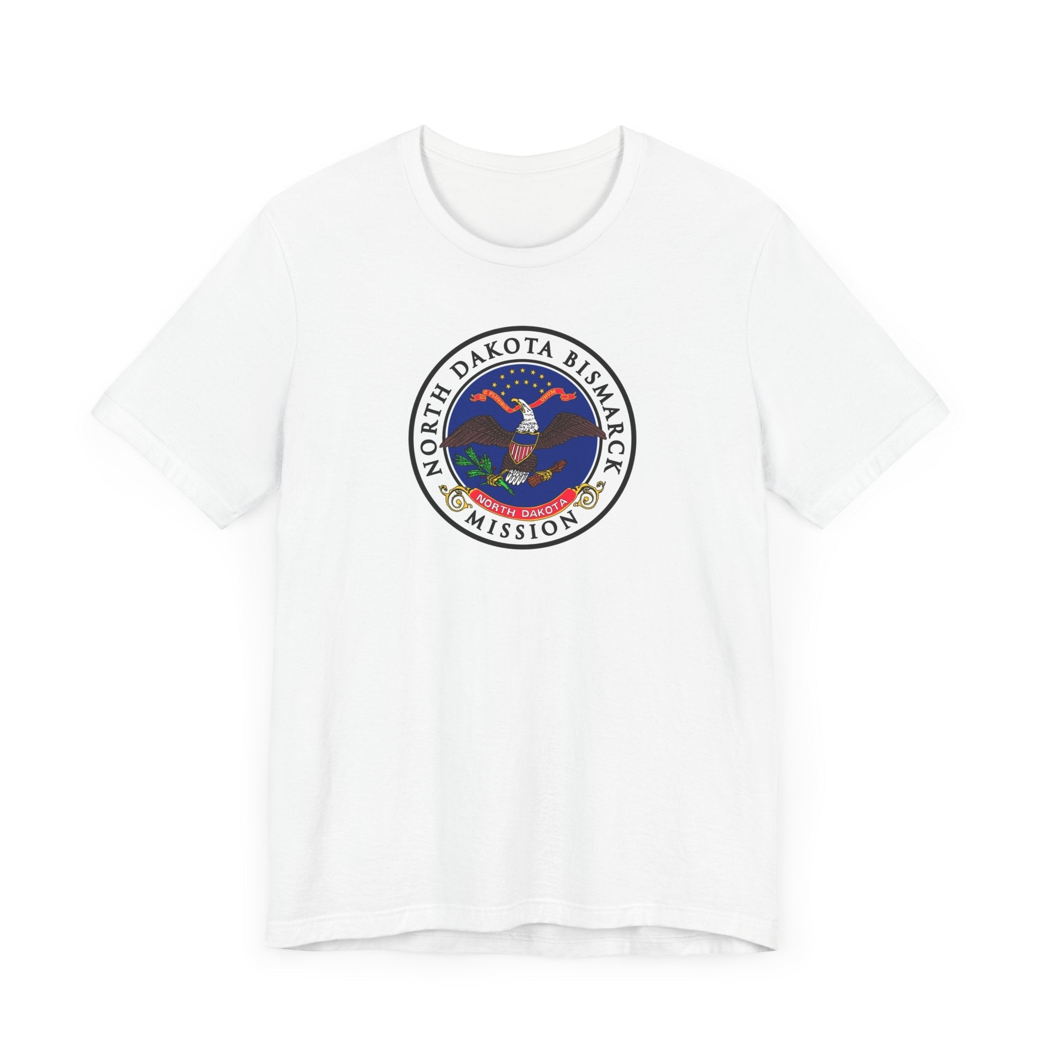 North Dakota Bismarck Mission State Flag Logo (White Border) T-shirt - Mission Wishlist - LDS Missionary Gift Store