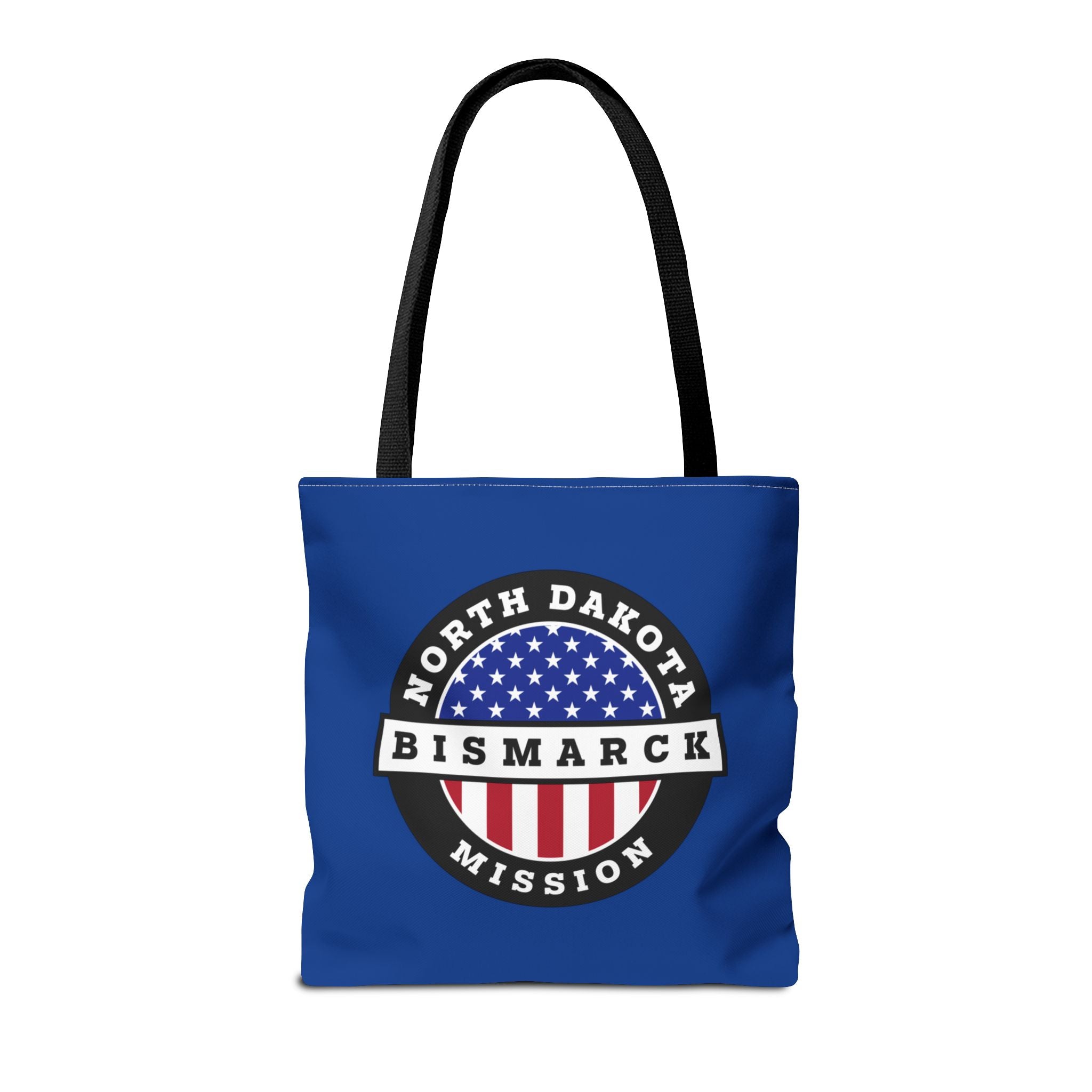 North Dakota Bismarck Mission USA Flag Logo Tote Bag Blue - Mission Wishlist - LDS Missionary Gift Store