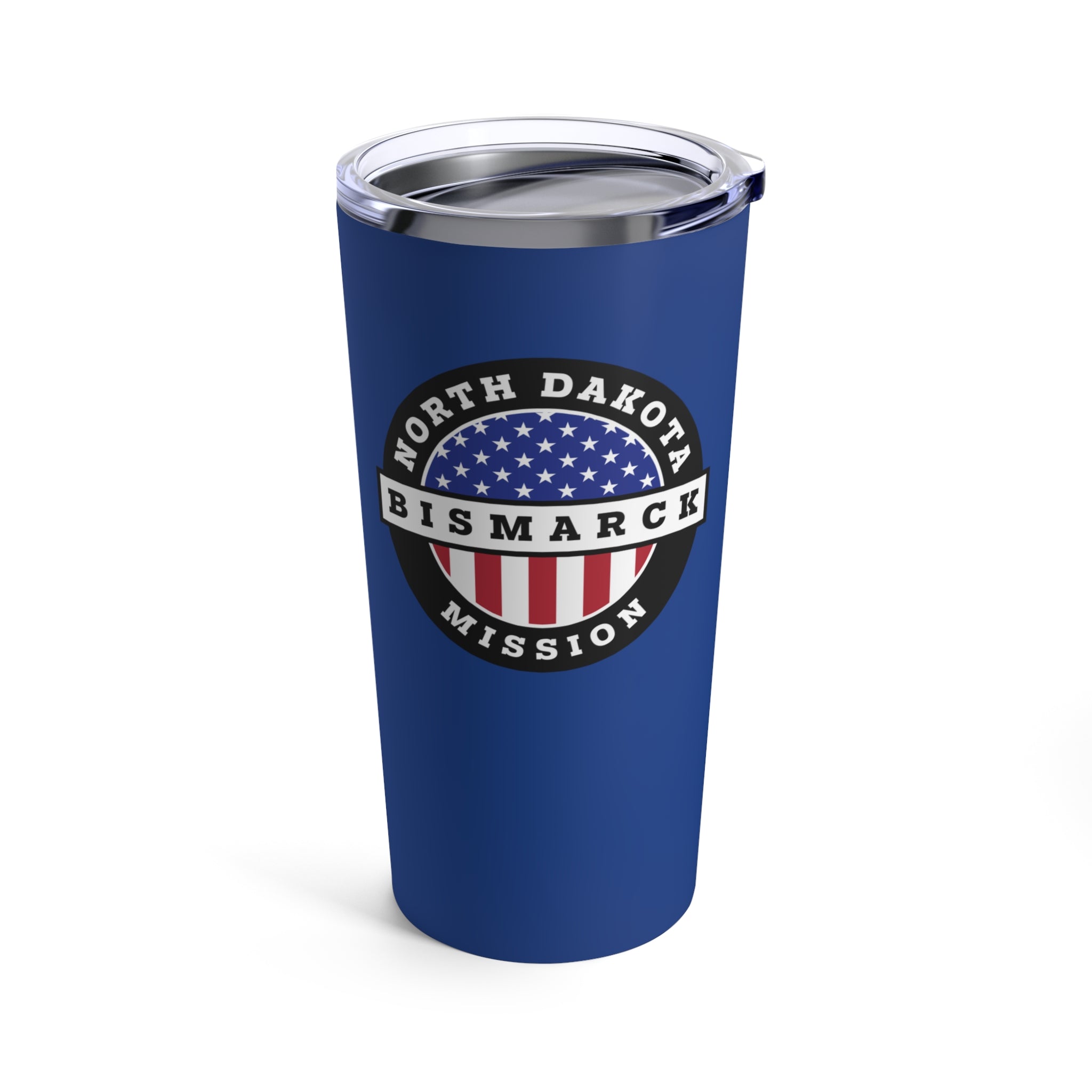 North Dakota Bismarck Mission USA Flag Logo Tumbler 20oz Blue - Latter-Day Saint LDS Missionary Gift - Book of Mormon