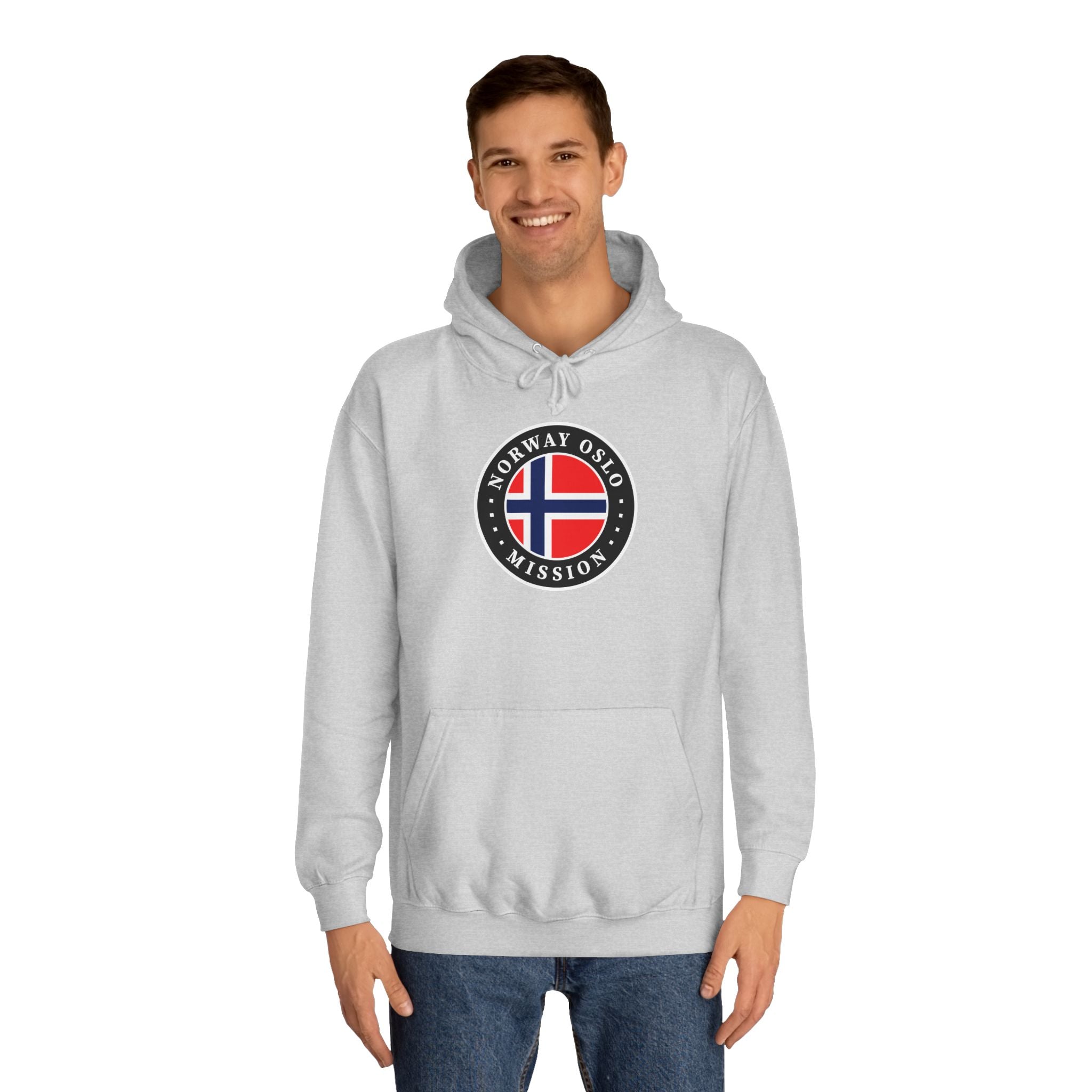 Norway Oslo Mission Flag Logo (Black Border) College Hoodie - Mission Wishlist - LDS Missionary Gift Store